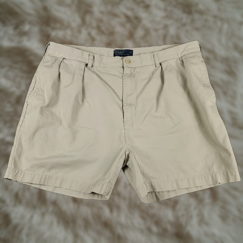 Ralph Lauren Ralph Lauren Chino Shorts Mens Size 42 Beige Cotton Pleated Slash Pockets Regular Fit Mens Size US 42 / EU 58 - 1 Thumbnail