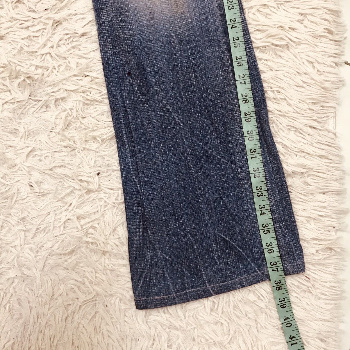 Edwin Vintage Edwin Lot 503 Bluetrip Distressed Design Flare Jeans Size US 30 / EU 46 - 23 Thumbnail