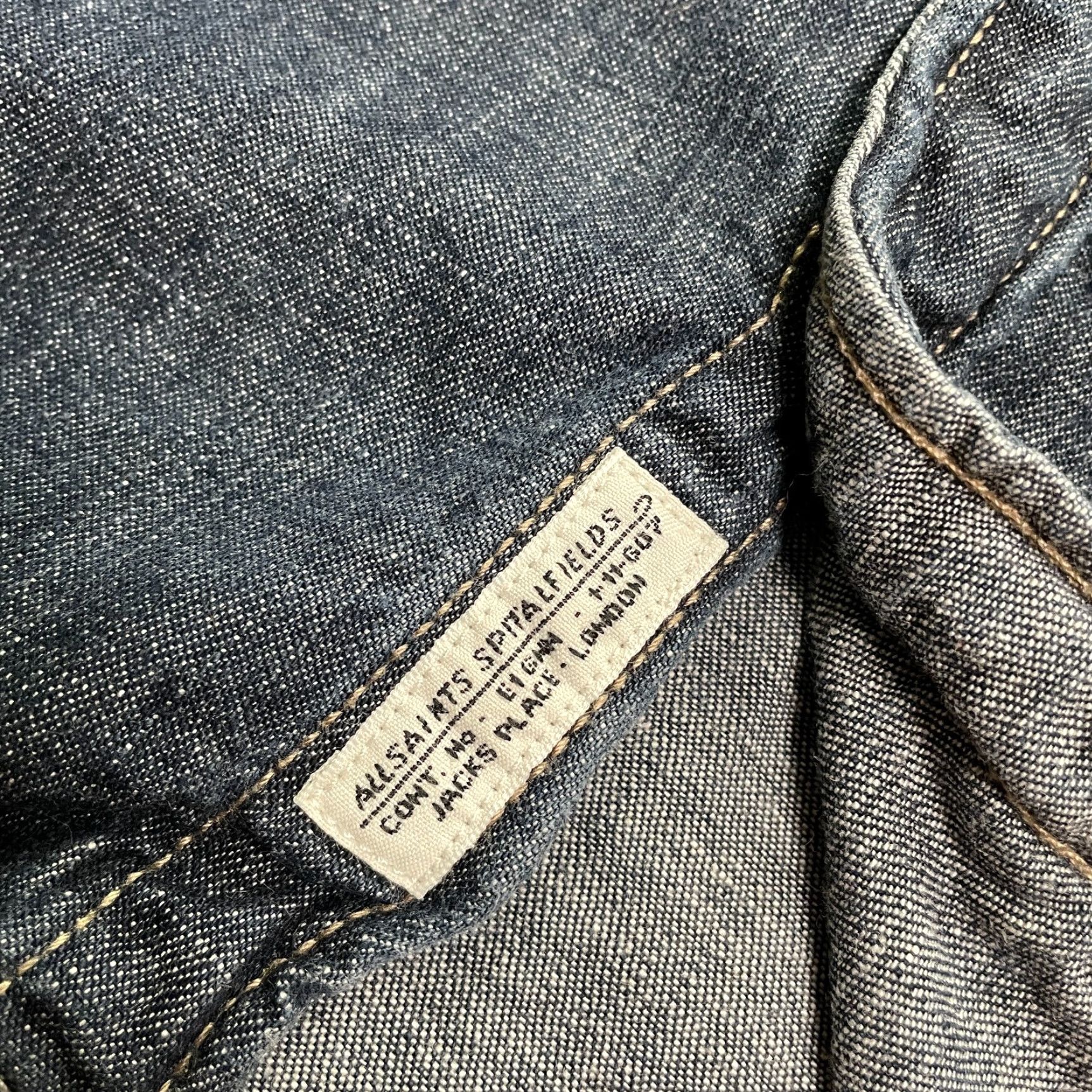 Allsaints VINTAGE none? (No) AllSaints Shirt Mens S Blue Long Sleeve Chambray Button-Up Shirt Size US S / EU 44-46 / 1 - 5 Thumbnail
