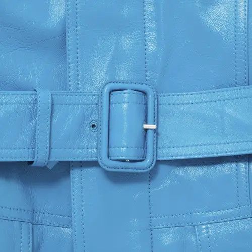 Bottega Veneta o1w1db10825 Shiny Leather Jacket in Pool Blue Size S / US 4 / IT 40 - 3 Thumbnail