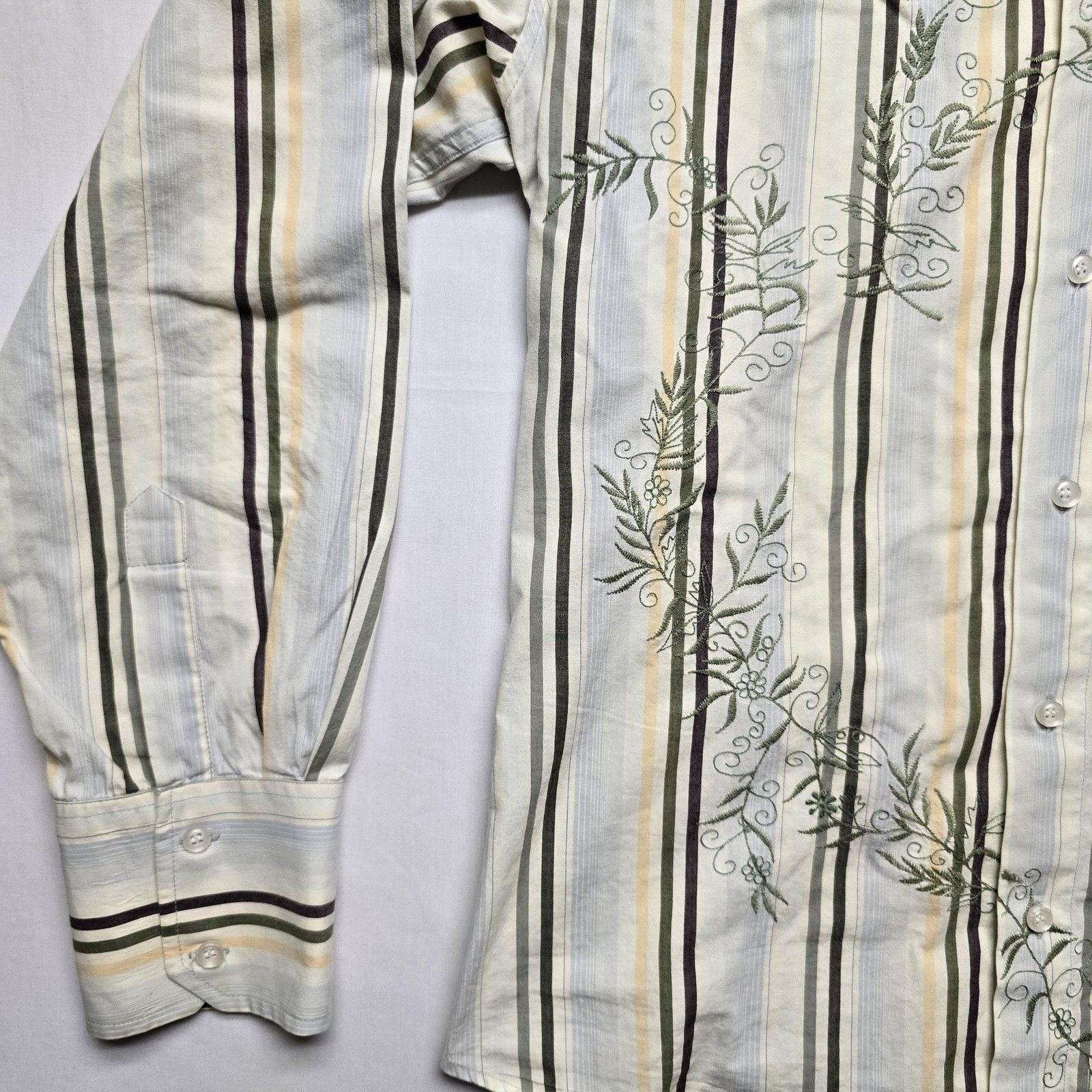 7Diamonds 7 Diamonds Shirt L Striped Embroidered Long Sleeve Button Up Size US L / EU 52-54 / 3 - 5 Thumbnail