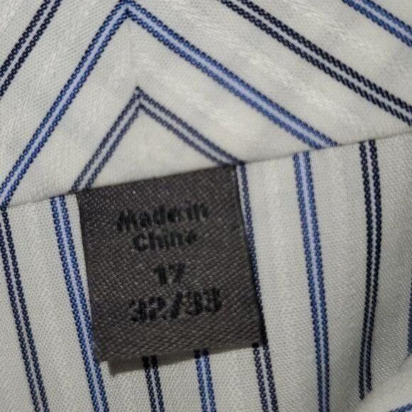 Calvin Klein Calvin Klein Blue Striped Button Down LS Dress Sz. XL (17) S Size US XL / EU 56 / 4 - 3 Thumbnail