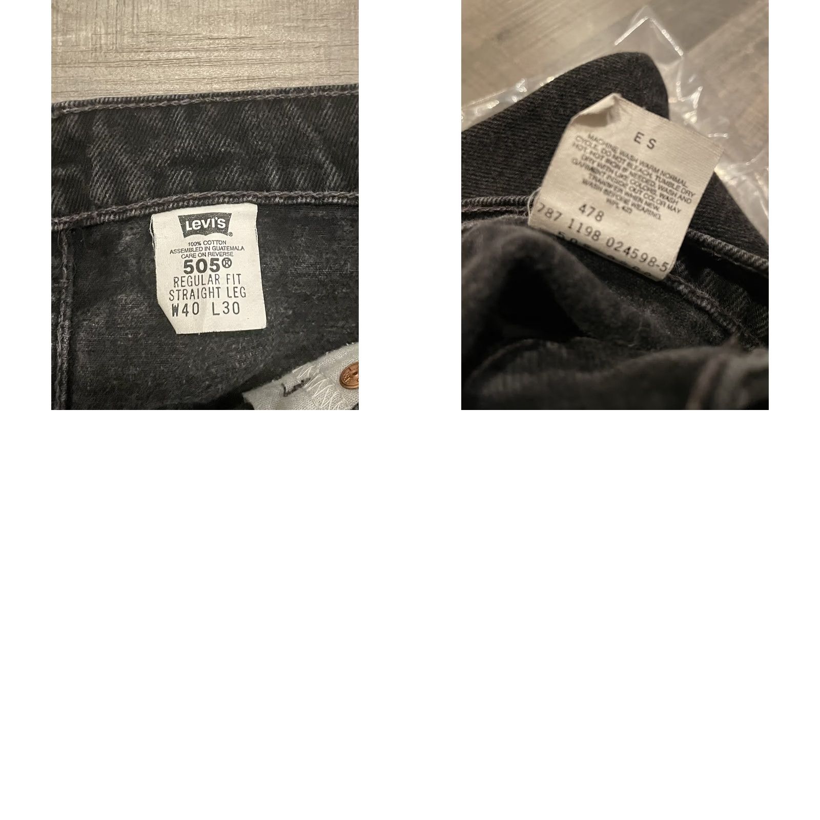 Levi's VINTAGE Levi's Jeans Mens 40x30 Black Denim 505 Regular Fit Straight Leg 90s Mens Size US 40 / EU 56 - 8 Thumbnail
