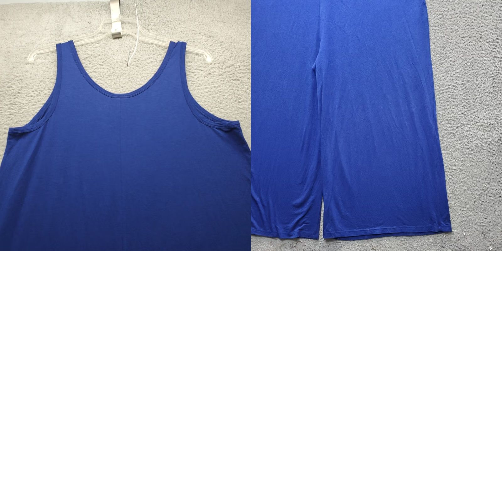 J. Jill J. Jill Jumpsuit Womens Large Blue Stretch Round Neck Sleeveless Wide-Leg Casual Size 36" / US 14 / IT 50 - 8 Thumbnail