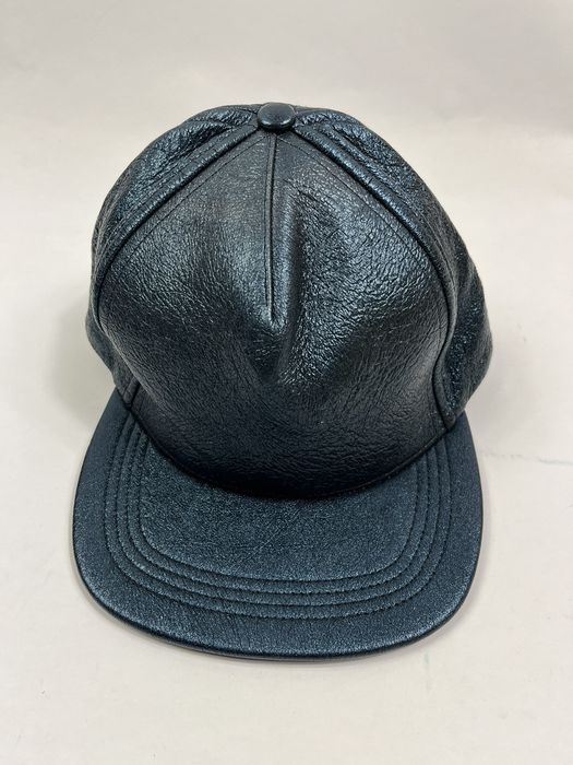 Cast Of Vices Metallic Blue Leather Cap | Grailed