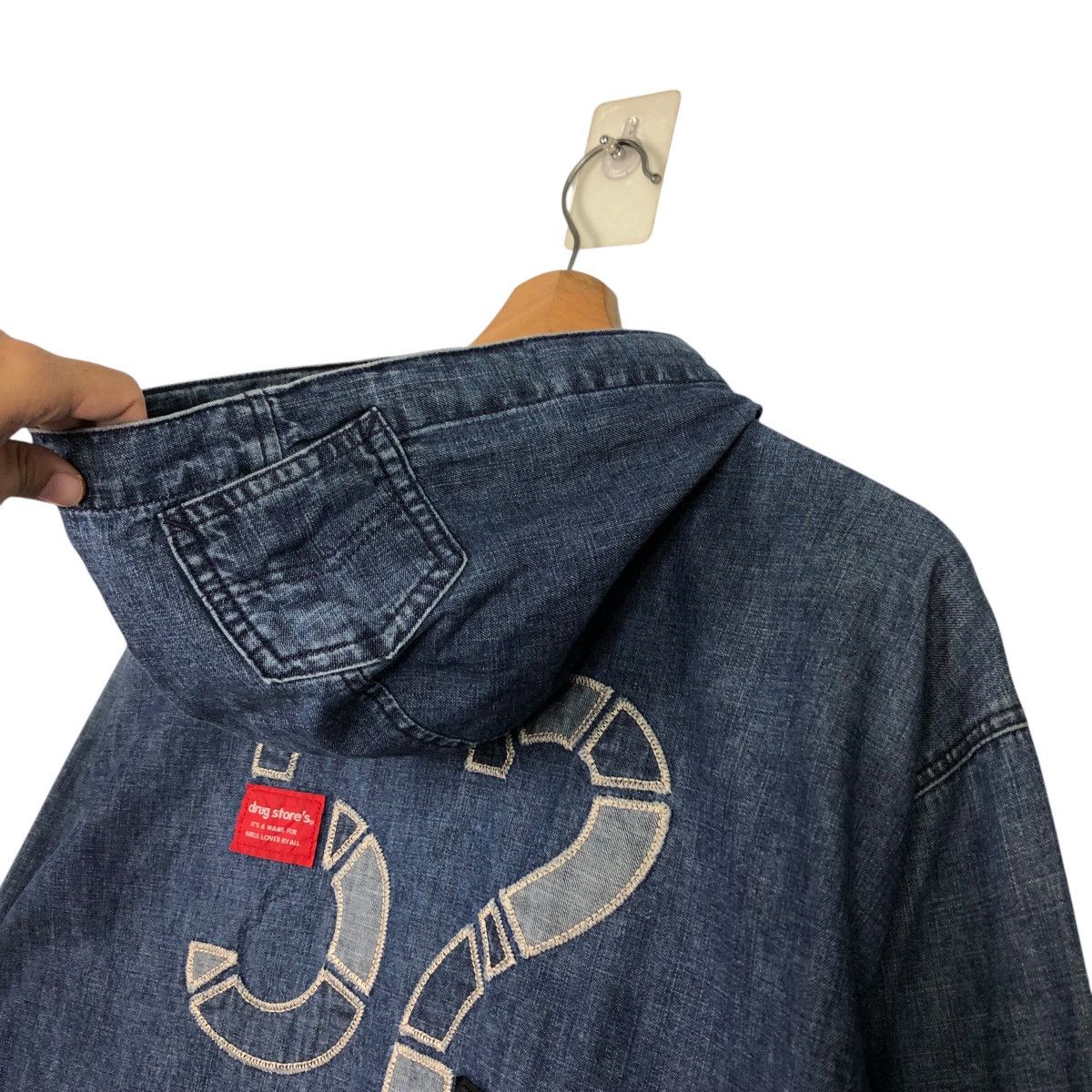 Japanese Brand 📌Vintage Biker Denim Jacket Drug Store's Big Logo Design Size US M / EU 48-50 / 2 - 11 Thumbnail