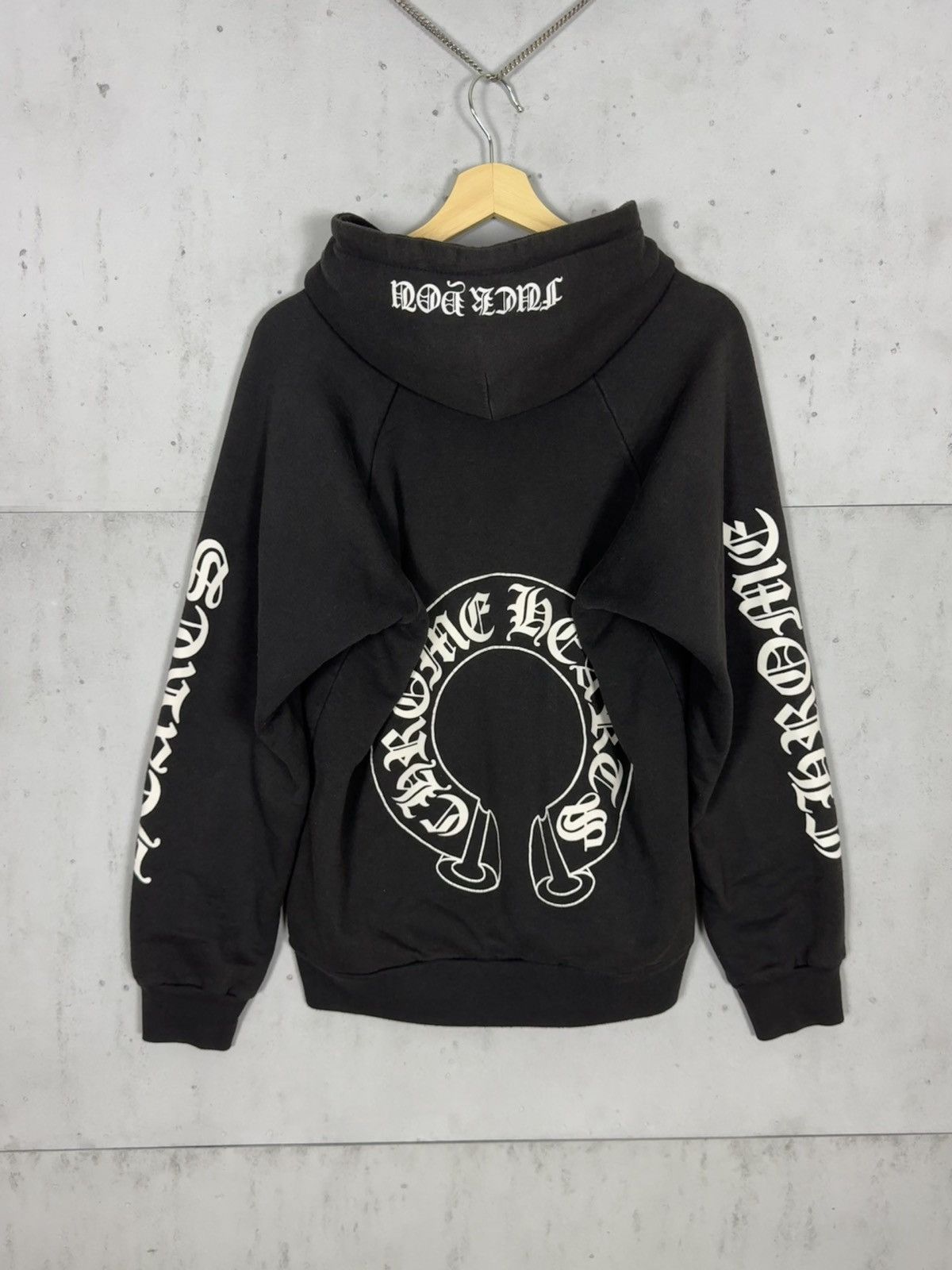 Vintage 90s Faded Thermal Horseshoe Hoodie