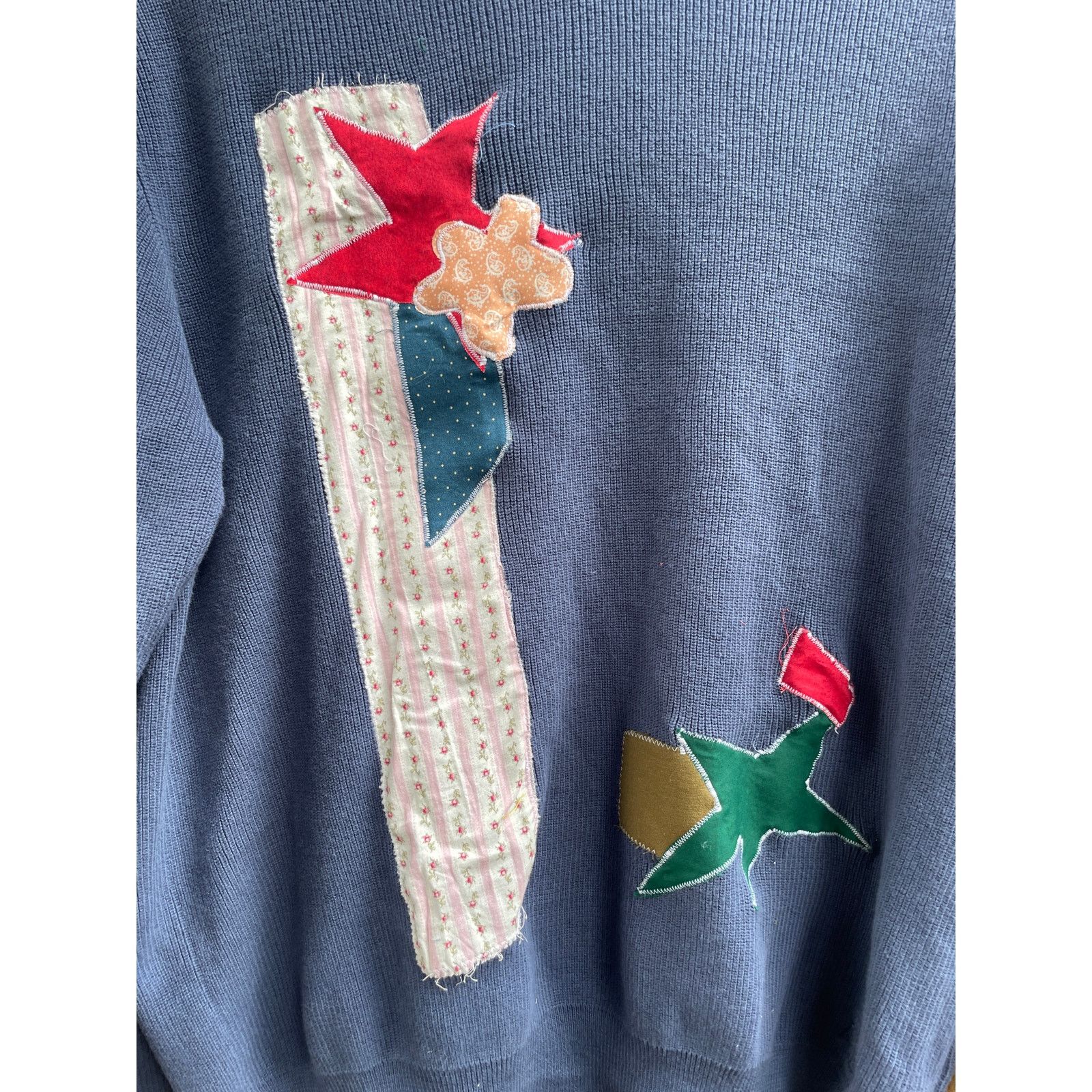 Adolfo Dominguez Large Upcycled Blue Collage Sweater Size L / US 10 / IT 46 - 4 Thumbnail