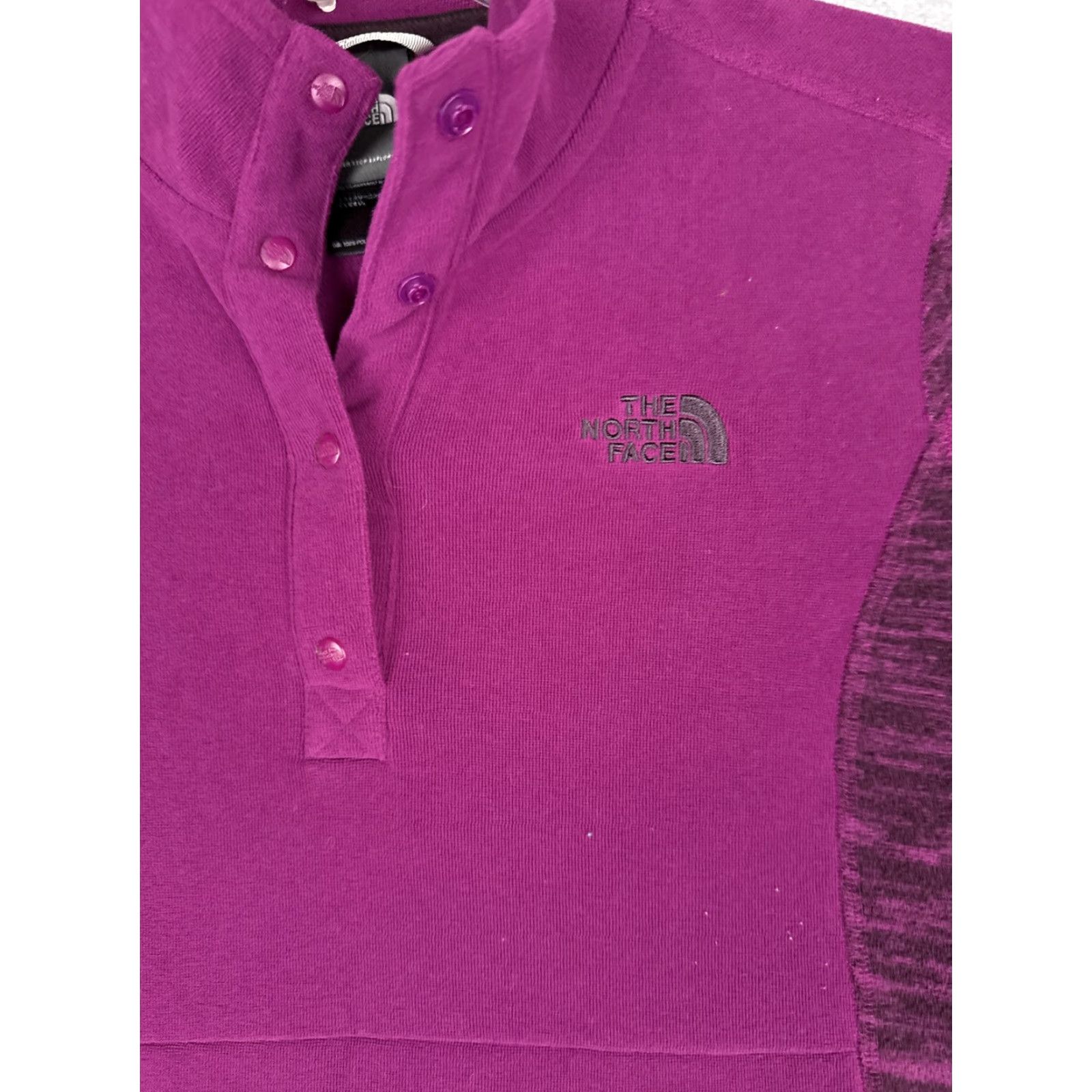 The North Face The North Face Sweater Womens XS Purple Fleece Henley Snap Pockets Mock Neck Raglan Slim Pullover Casual Winter Snow Ski Travel Size XS / US 0-2 / IT 36-38 - 6 Thumbnail