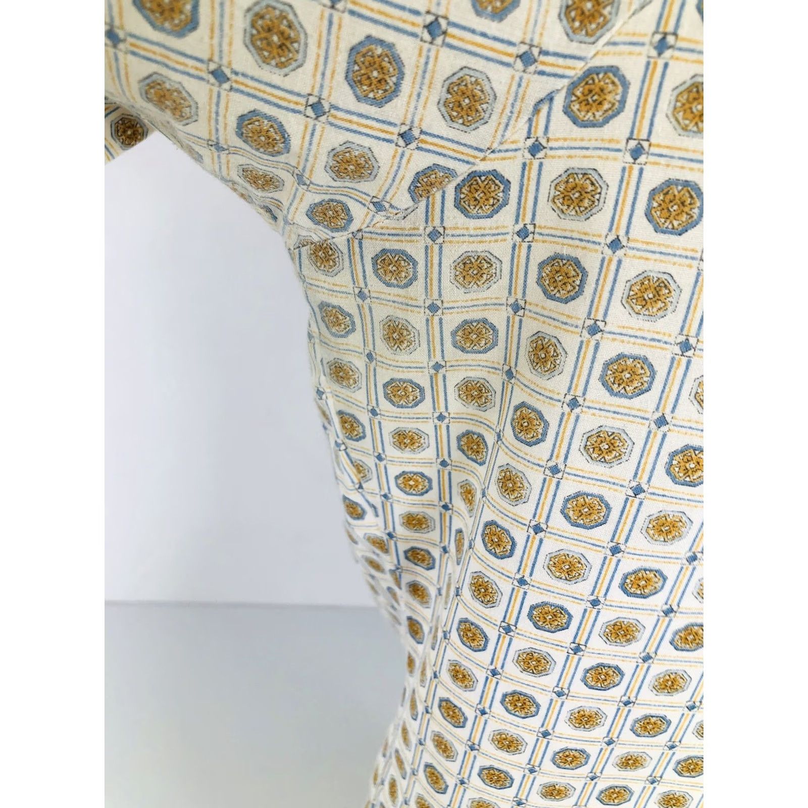 Sears Sears / Kings Road Shirt Geometric Paisley Disco Collar L Beiges Blues Oranges Short Sleeve Button-Up Mens Size US L / EU 52-54 / 3 - 6 Thumbnail