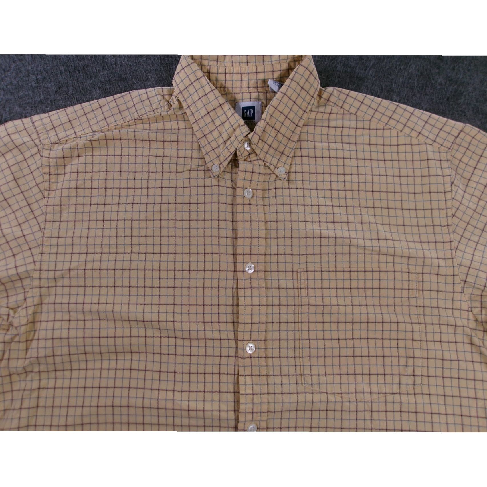 Gap GAP Shirt Mens M Yellow Plaid Oxford Classic Office Casual Heritage OCBD Button-Up Pocket Long Sleeve Size US M / EU 48-50 / 2 - 2 Thumbnail