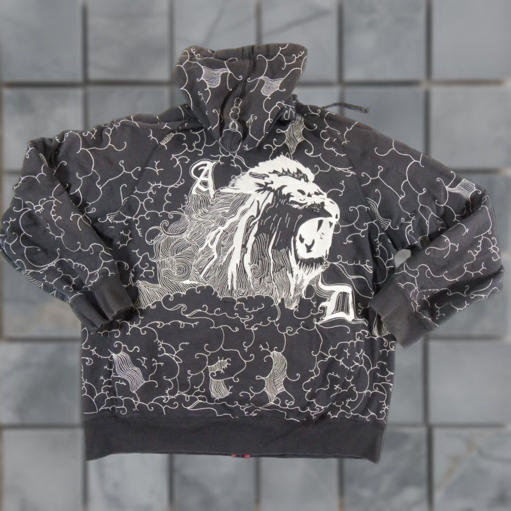 VINTAGE Artful Dodger Men's Hoodie Sweatshirt 4XL Black Zip