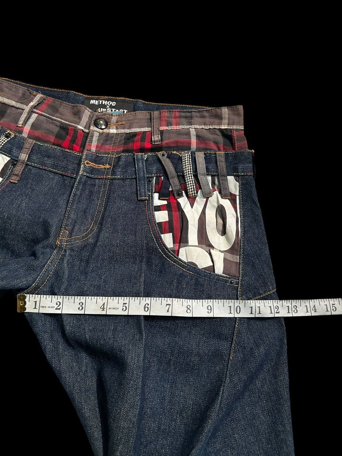 Japanese Brand × Kapital × Vintage DOUBLE WAIST JAPANESE PUNK GRUNGE STYLE DENIM JEANS Size US 32 / EU 48 - 14 Thumbnail