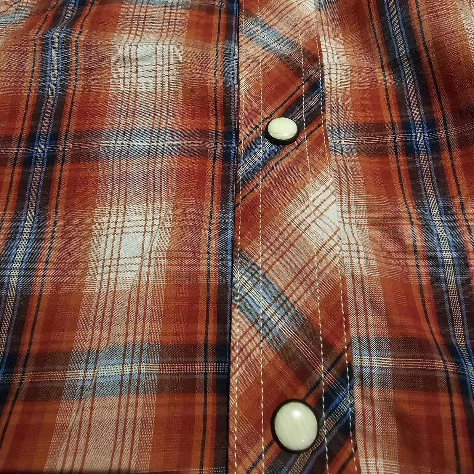 Designer Men's Red and Blue Plaid Sleeveless Button Down Shirt Size US M / EU 48-50 / 2 - 7 Thumbnail
