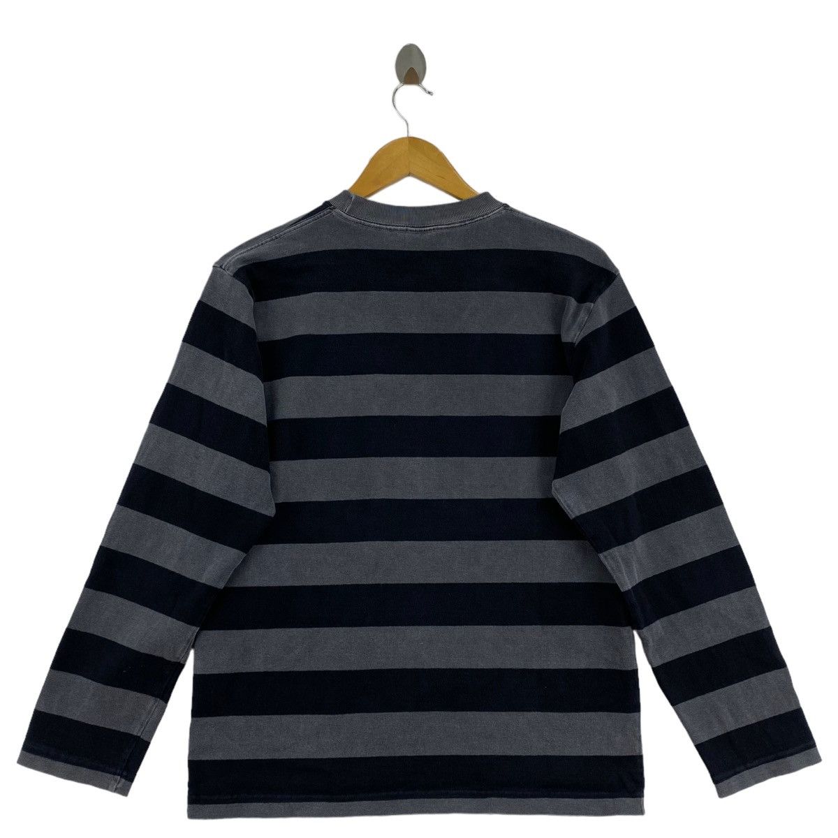 Japanese Brand SHIPS Japanese Brand Grey and Black Stripes Long Sleeve Size US M / EU 48-50 / 2 - 3 Thumbnail