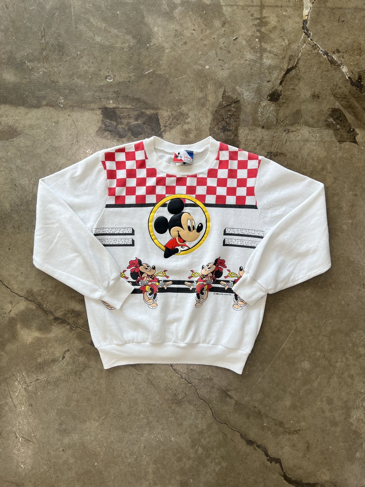 Disney × Vintage Vintage 80s Disney Mickey Mouse Checkered Crewneck Medium Size US M / EU 48-50 / 2 - 2 Thumbnail