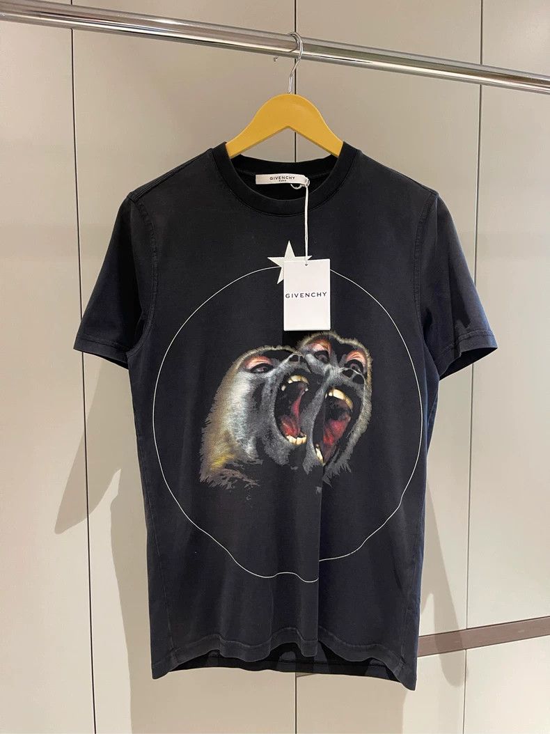 Givenchy Givenchy Black double monkey printed short-sleeve T-shirt Size US XS / EU 42 / 0 - 1 Thumbnail