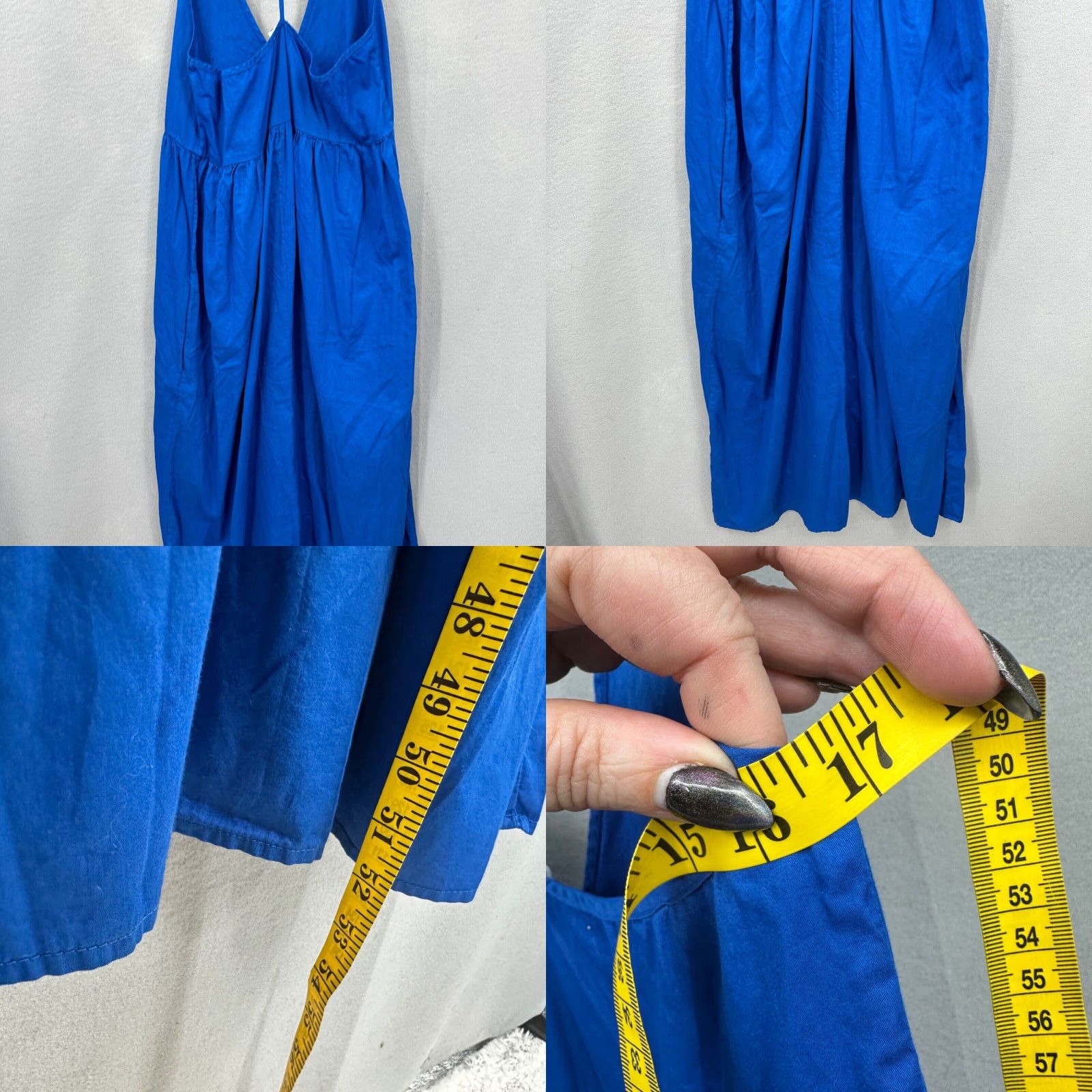 Vintage VINTAGE Lacausa Women Maxi Dress Casual Boho Beach Cotton S Strap Blue 90s Womens Size S / US 4 / IT 40 - 8 Thumbnail