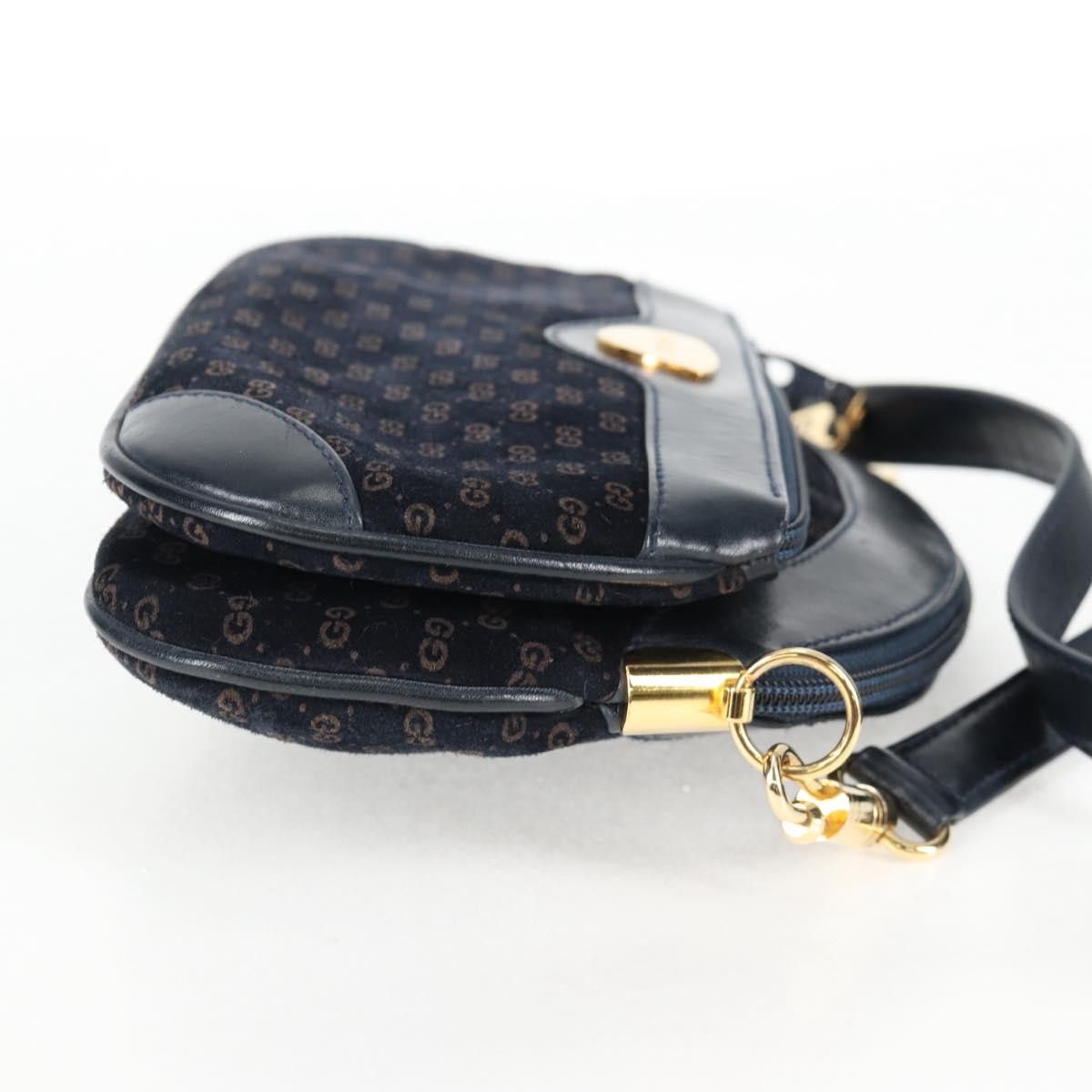 Gucci GUCCI Micro GG Canvas Shoulder Bag Suede Navy Gold 001 261 Size ONE SIZE - 5 Thumbnail