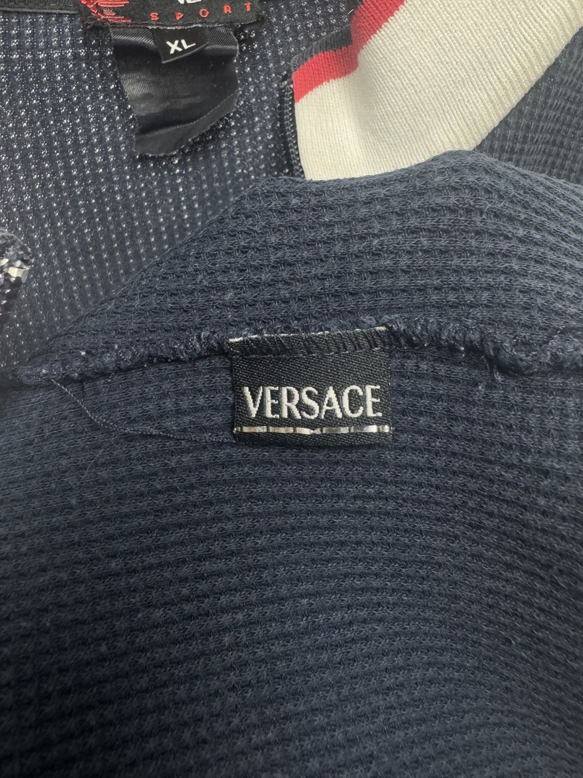 Versace Versace Sport vintage distressed faded full zip sweater Size US XL / EU 56 / 4 - 20 Thumbnail