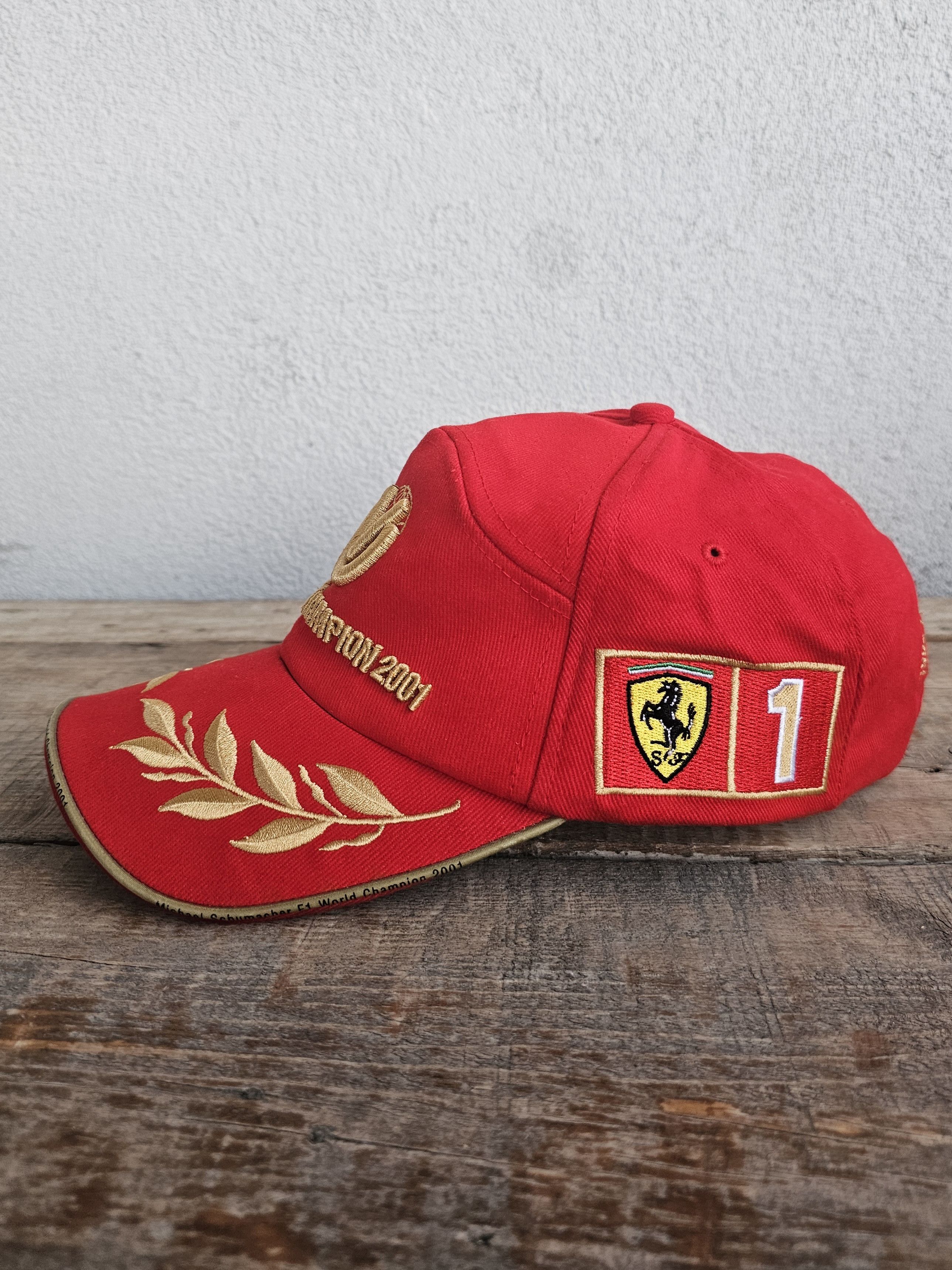 Ferrari Michael Schumacher F1 2001 Championship Hat Size ONE SIZE - 3 Thumbnail