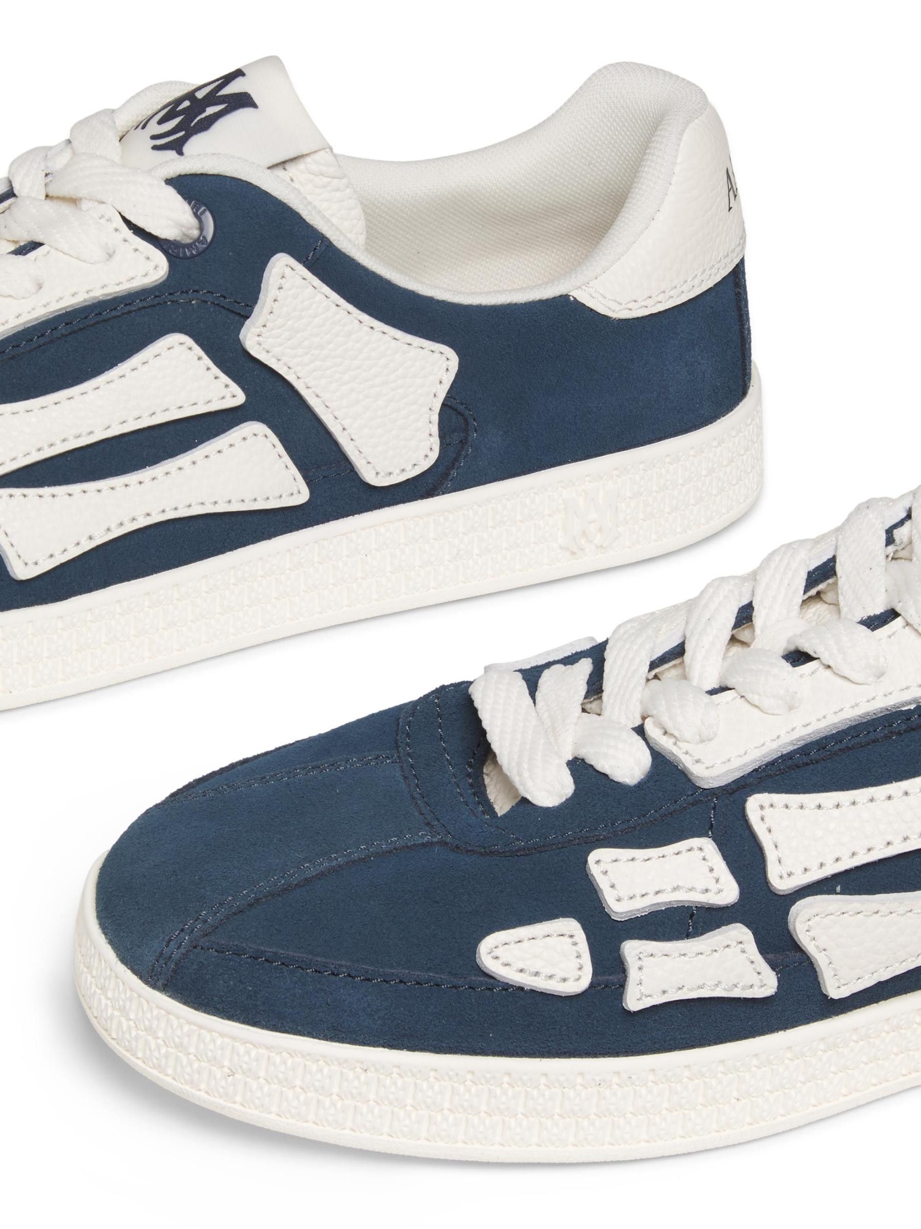 Amiri os11x1225 Pacific Bones Leather Sneakers in Blue/White Size US 9 / EU 42 - 5 Thumbnail