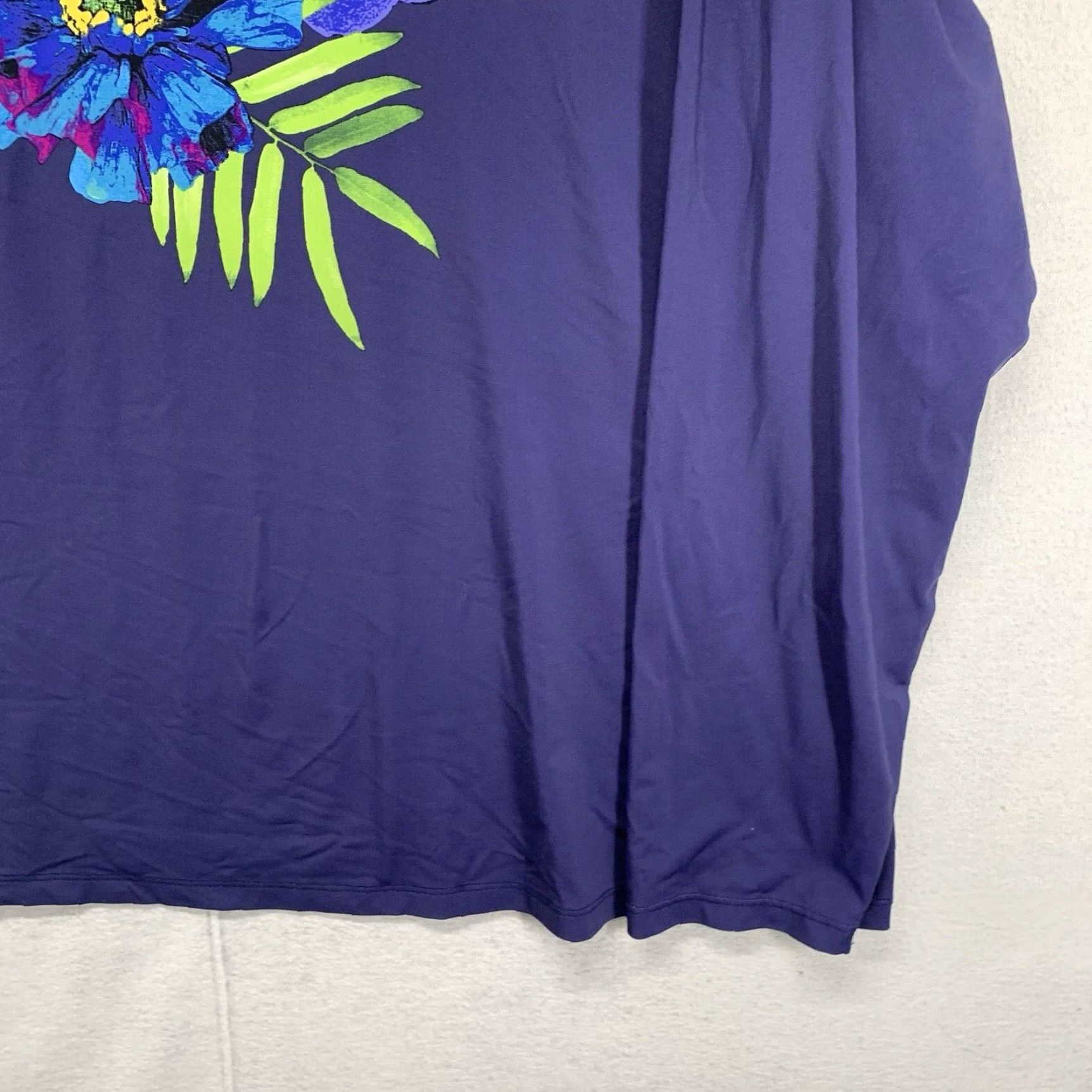 Lands' End VINTAGE Lands' End Women's Blouse 2X Plus Size Long Sleeve Floral Print Lightweight Stretchy Blue Casual Size XXL / US 16-18 / IT 52-54 - 7 Thumbnail