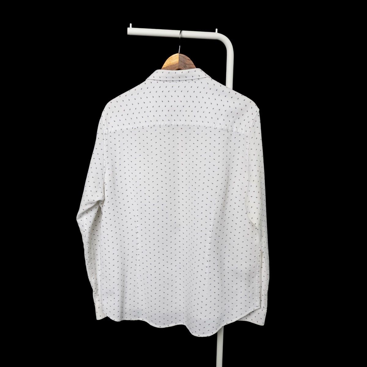Burton Burton Menswear London Mens White Printed Button Down LS Size US XL / EU 56 / 4 - 2 Thumbnail