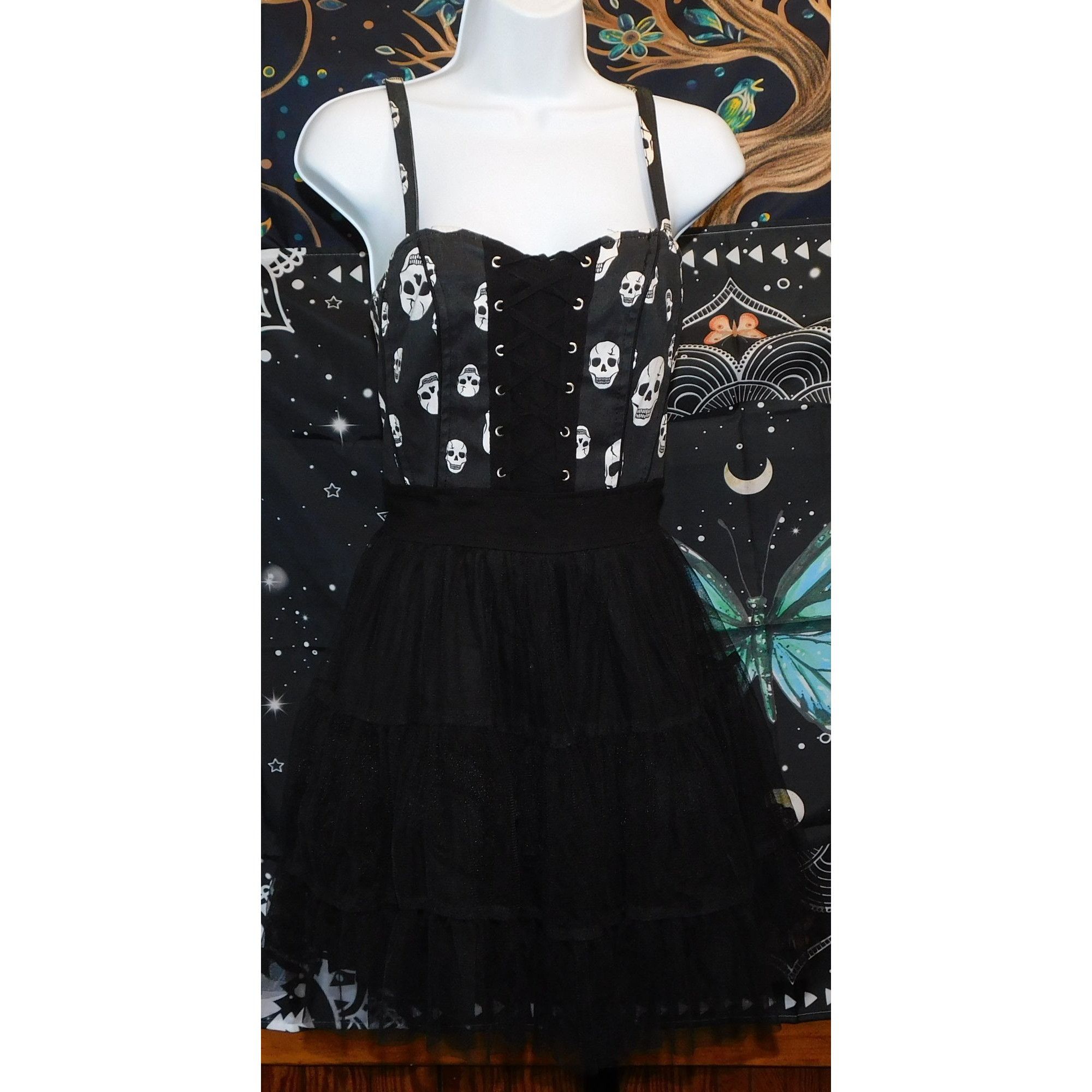 Other Royal Bones Y2K Skull Black And White Tutu Dress Size M / US 6-8 / IT 42-44 - 1 Thumbnail