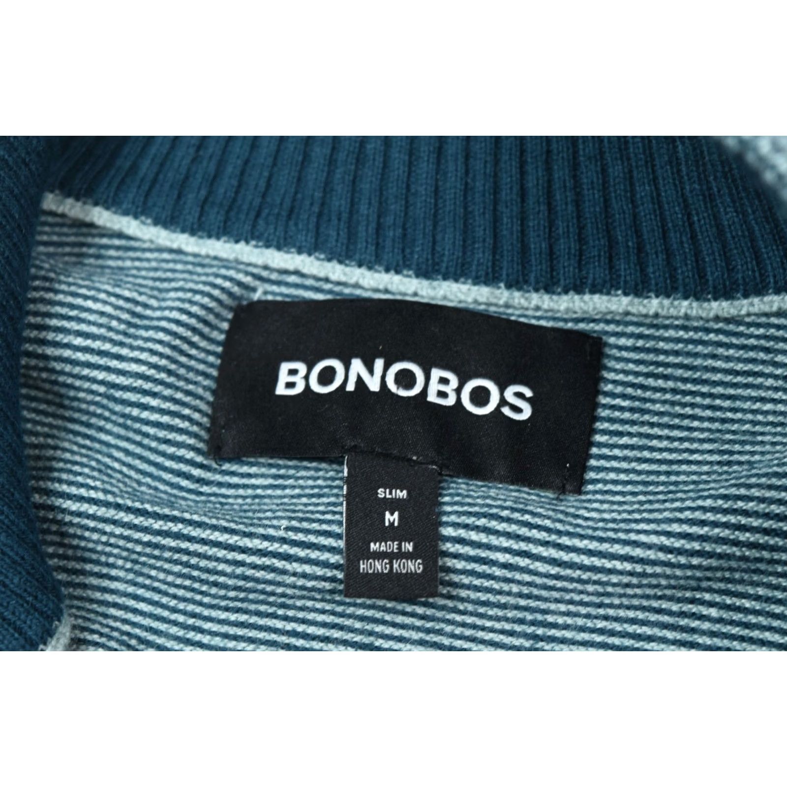 Bonobos Bonobos 1/4 Zip Sweater Mens M Blue Cotton Cashmere Long Sleeve Slim Fit Size US M / EU 48-50 / 2 - 6 Thumbnail