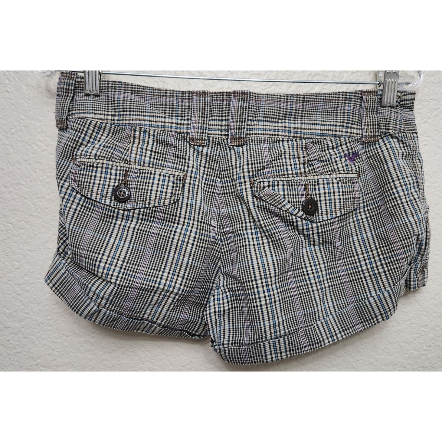 American Eagle Outfitters American Eagle Outfitter Blue Black Plaid Flat Front Short 2 Size 30" / US 8 / IT 44 - 2 Thumbnail