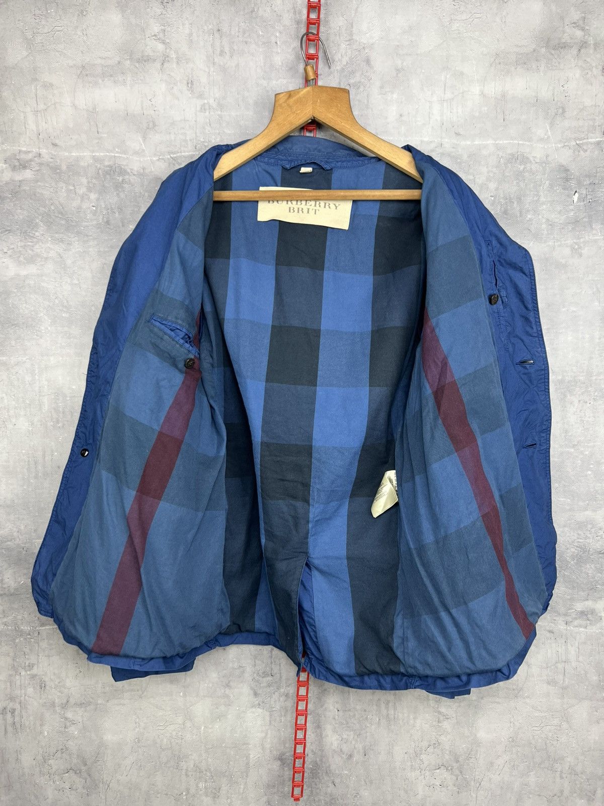 Burberry Men's Burberry Coat Blazer Blue L Cotton Men Brit Jacket Size US L / EU 52-54 / 3 - 10 Thumbnail