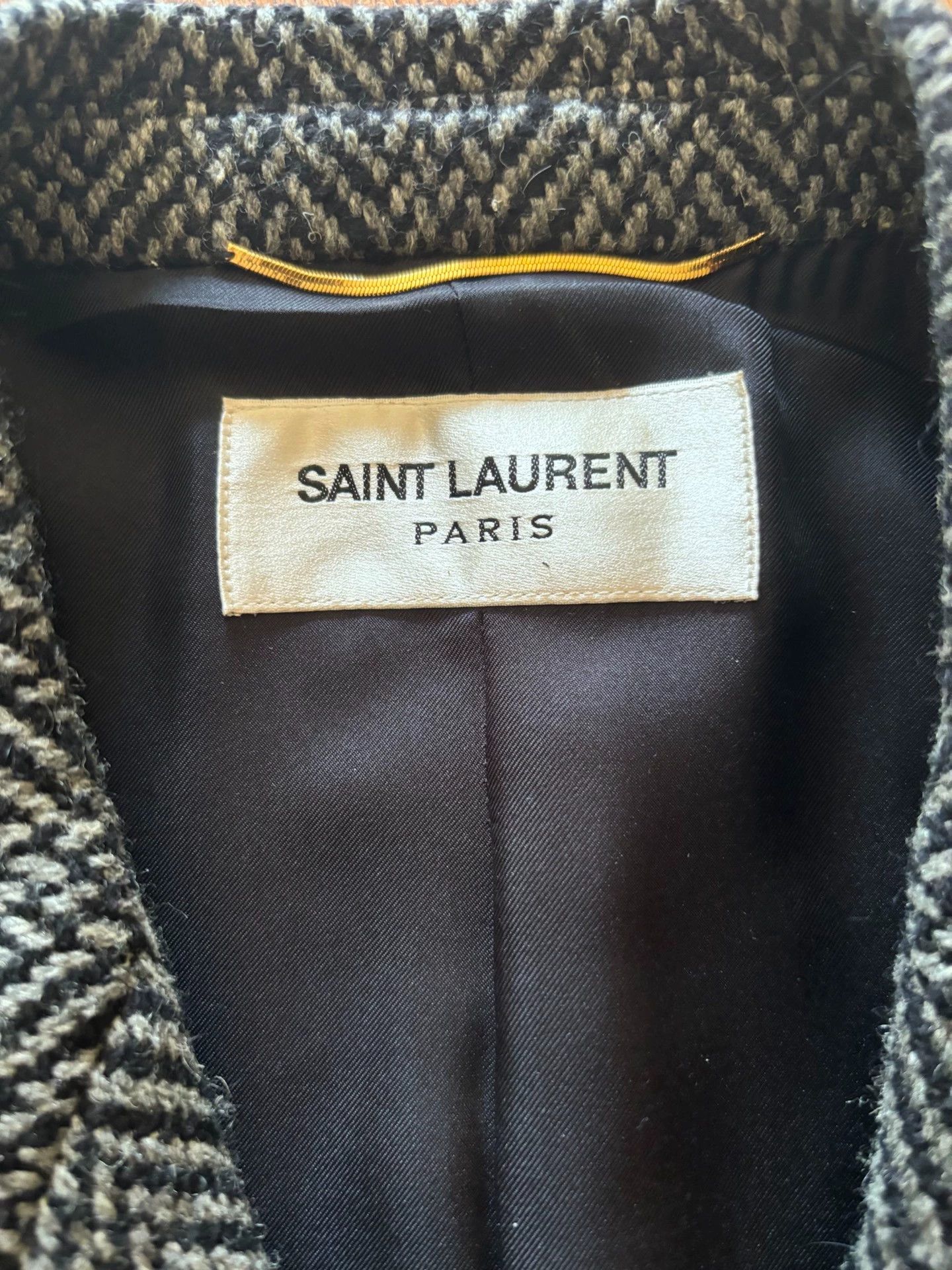Saint Laurent Paris SLP 2017FW Herringbone Houndstooth Overcoat F42 Size M / US 6-8 / IT 42-44 - 4 Thumbnail