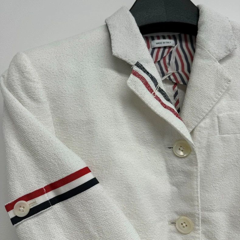 Thom Browne Thom Browne Striped satin embroidered straight suit 2503-Ne Size 36R - 2 Thumbnail