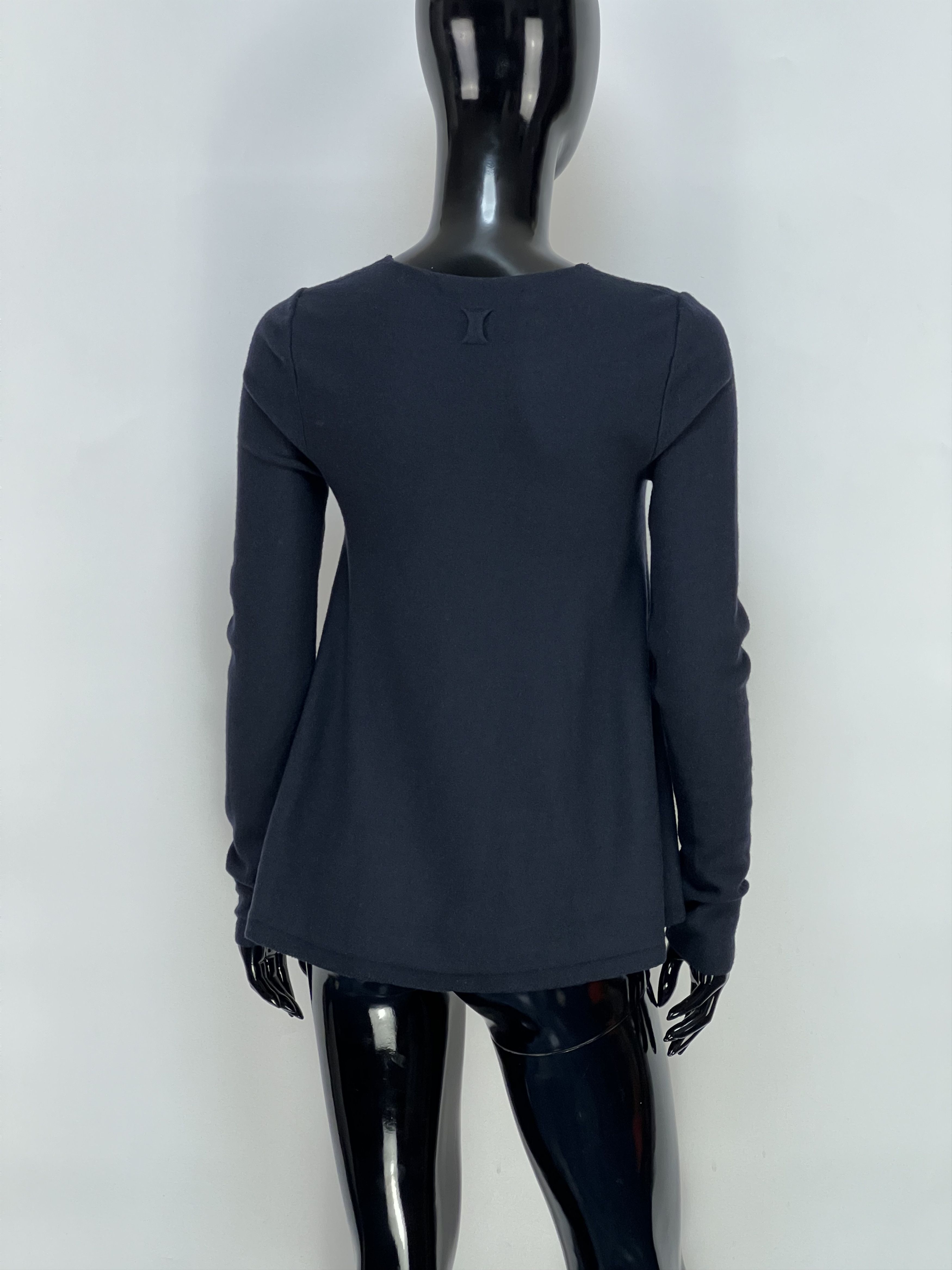 hannes roether Hannes Roether Navy 100% Merino Wool Crew Neck Sweater Size S / US 4 / IT 40 - 3 Thumbnail