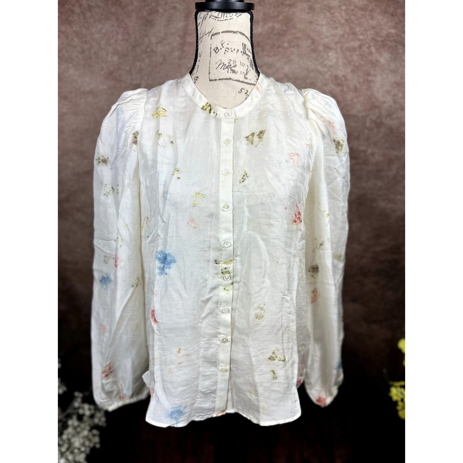 Other Current Elliott The Settler 100% Silk Top Rose Steam Multi M Size M / US 6-8 / IT 42-44 - 6 Thumbnail