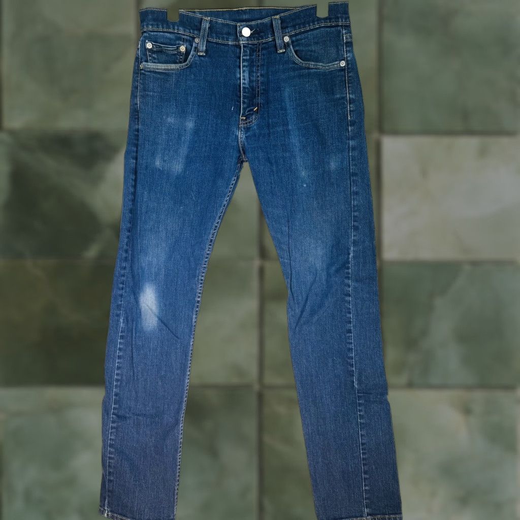 Levi's Levi's 513 Jeans Slim Straight Mens 29x32 Blue Medium Wash Denim Stretch Pocket Zipper Size US 29 - 1 Thumbnail