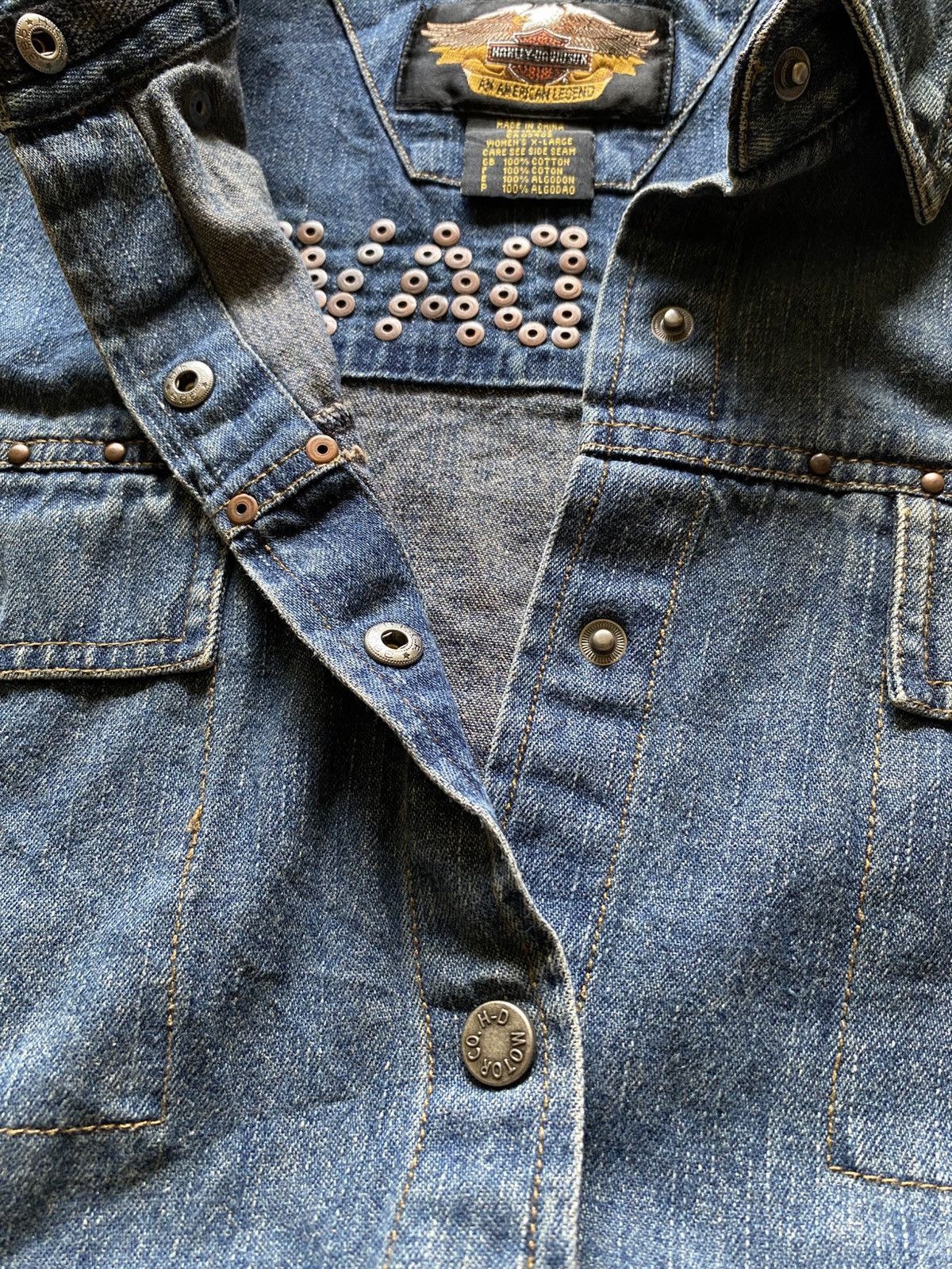 Harley Davidson Harley Davidson Studded Denim Shirt Size XL / US 12-14 / IT 48-50 - 10 Thumbnail