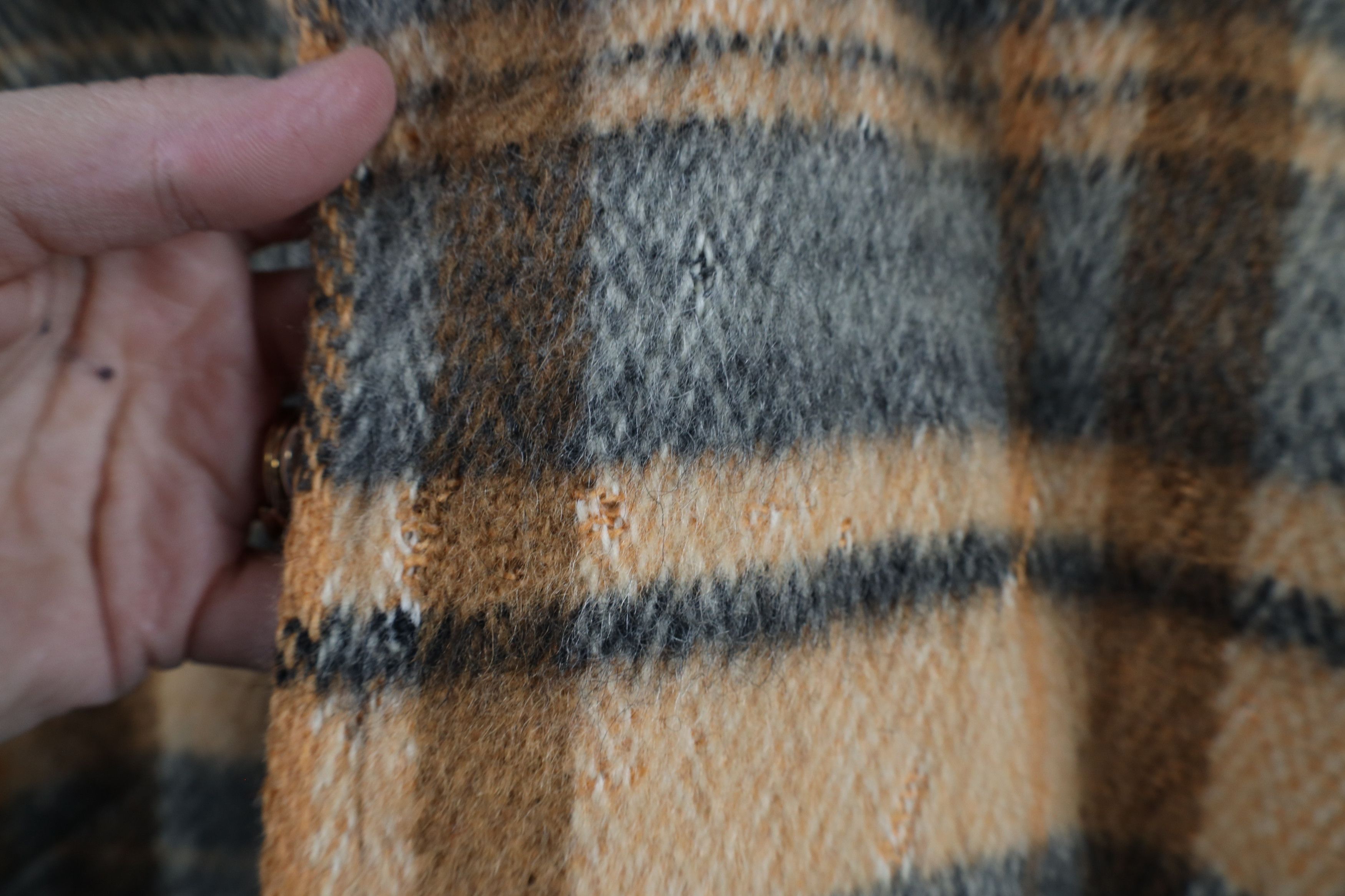 Vintage Vintage 60s Rockabilly Wool Collared Jacket Coat Plai USA Size M / US 6-8 / IT 42-44 - 8 Thumbnail