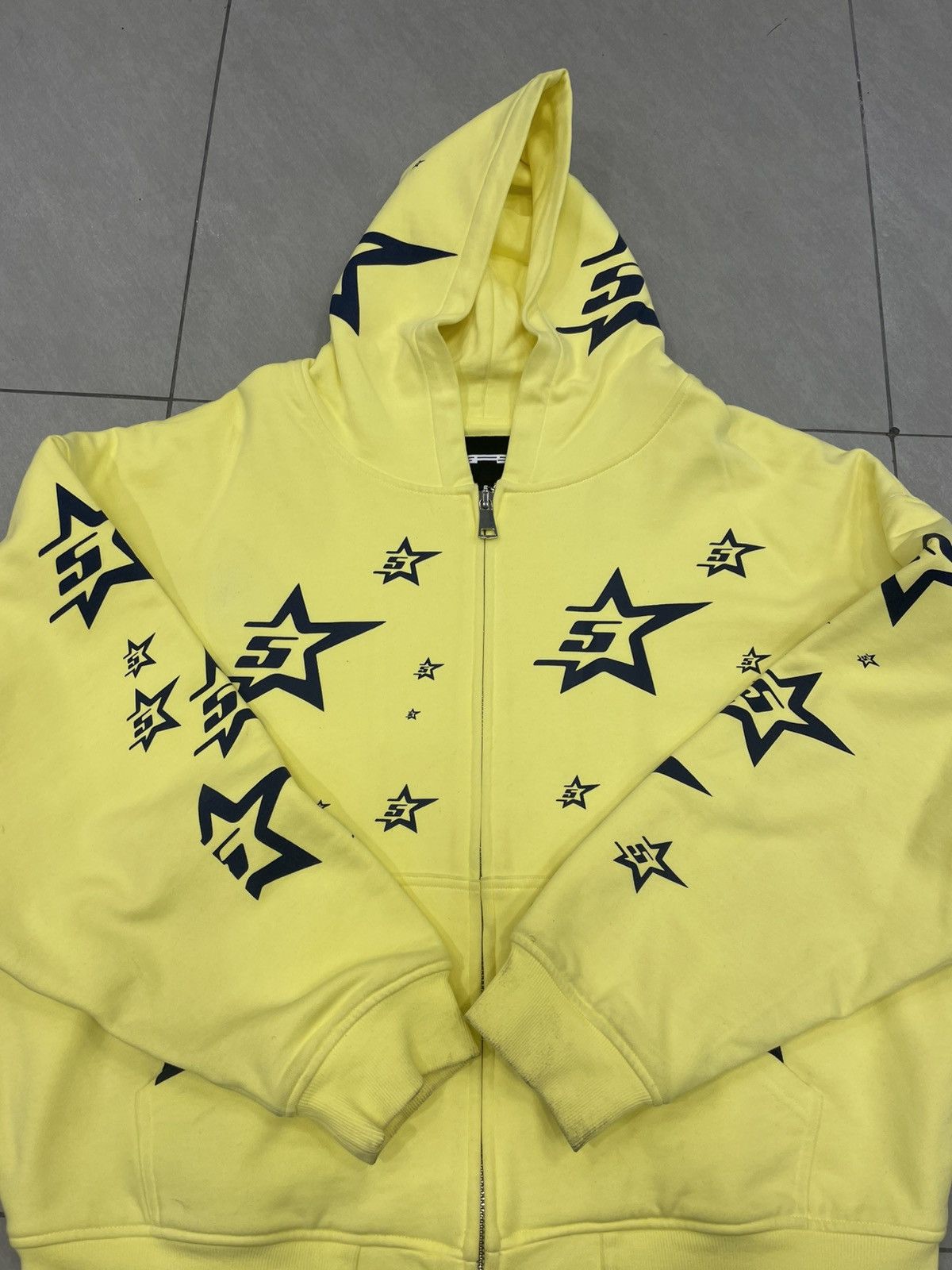 Sp5der Spider Five Star Zip Hooded Sweatshirt Yellow Size US XL / EU 56 / 4 - 1 Thumbnail