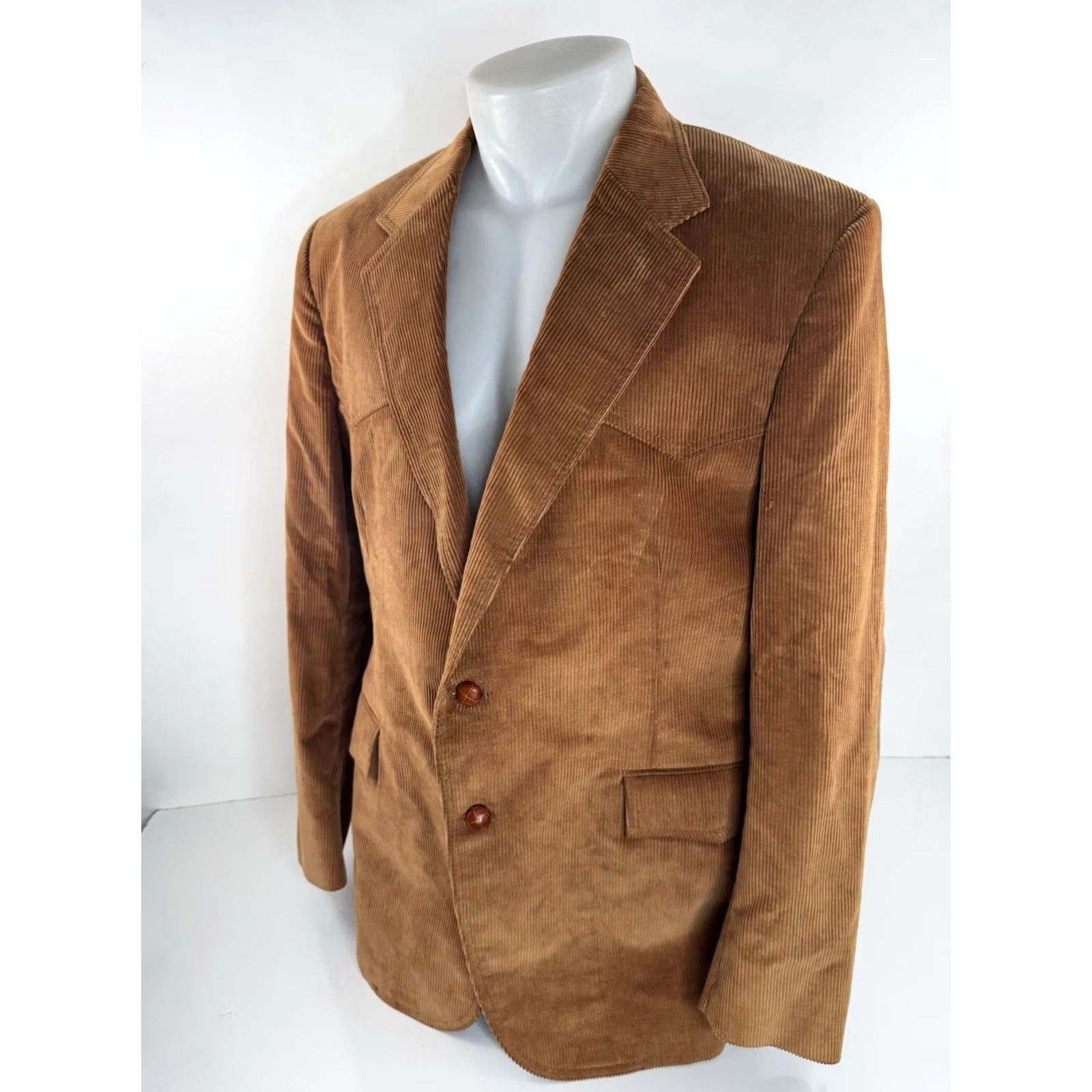 Levi's LEVIS Western Wear Blazer Jacket Long 44 Brown Elbow Patch Vintage EXCELLENT Mens XL Big & Tall Size 44R - 3 Thumbnail