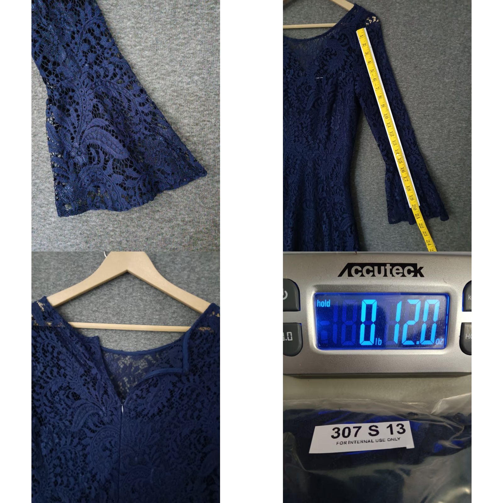 Vintage VINTAGE Studio One Women's Blue Floral Lace Dress Knee Length 10 Blue Floral Lace Dress Size L / US 10 / IT 46 - 8 Thumbnail