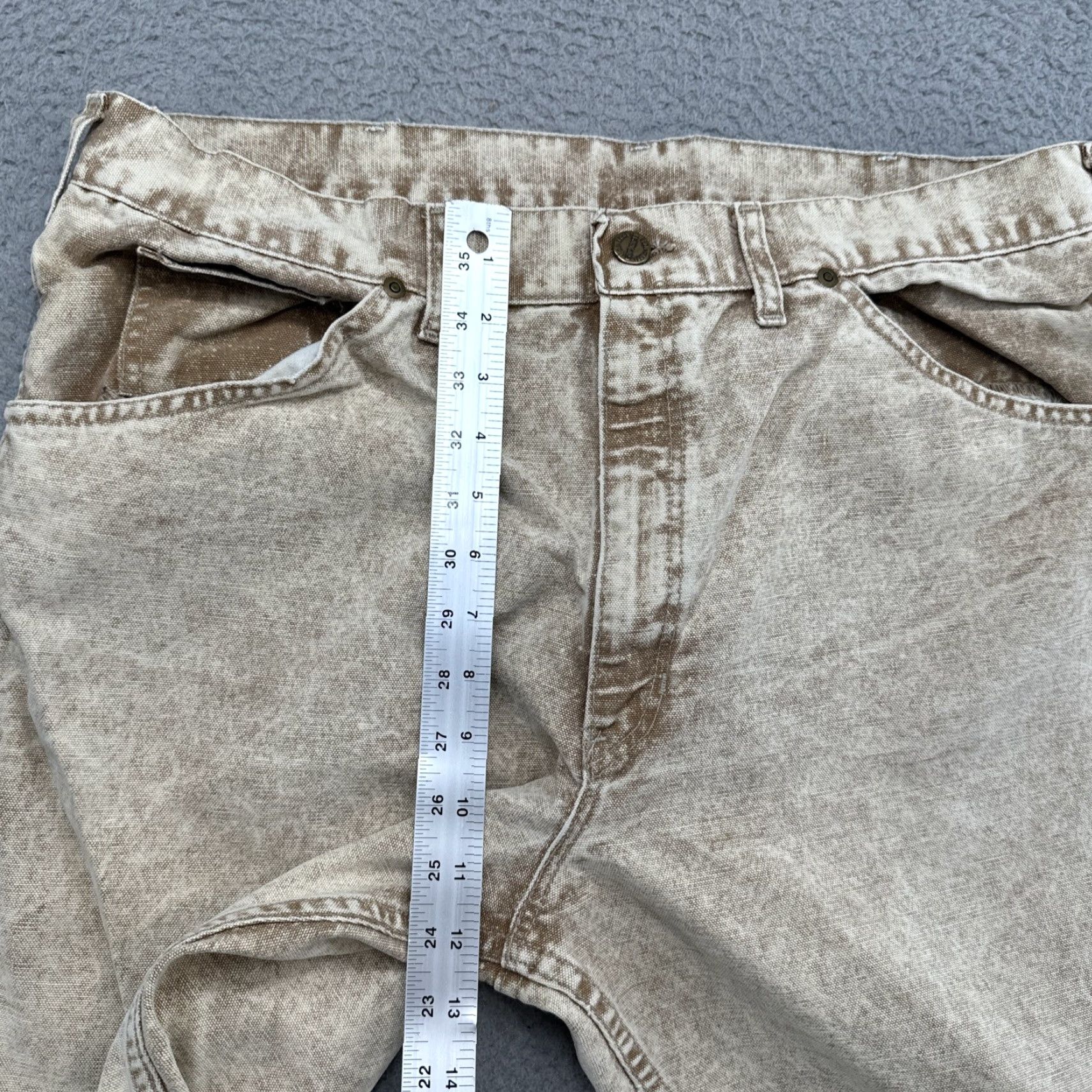 Carhartt VINTAGE Carhartt Jeans 100 Years USA Union Made Beige Brown Denim Size 36x30 Men’s Cotton Canvas 80s Straight Mens Size US 36 / EU 52 - 7 Thumbnail