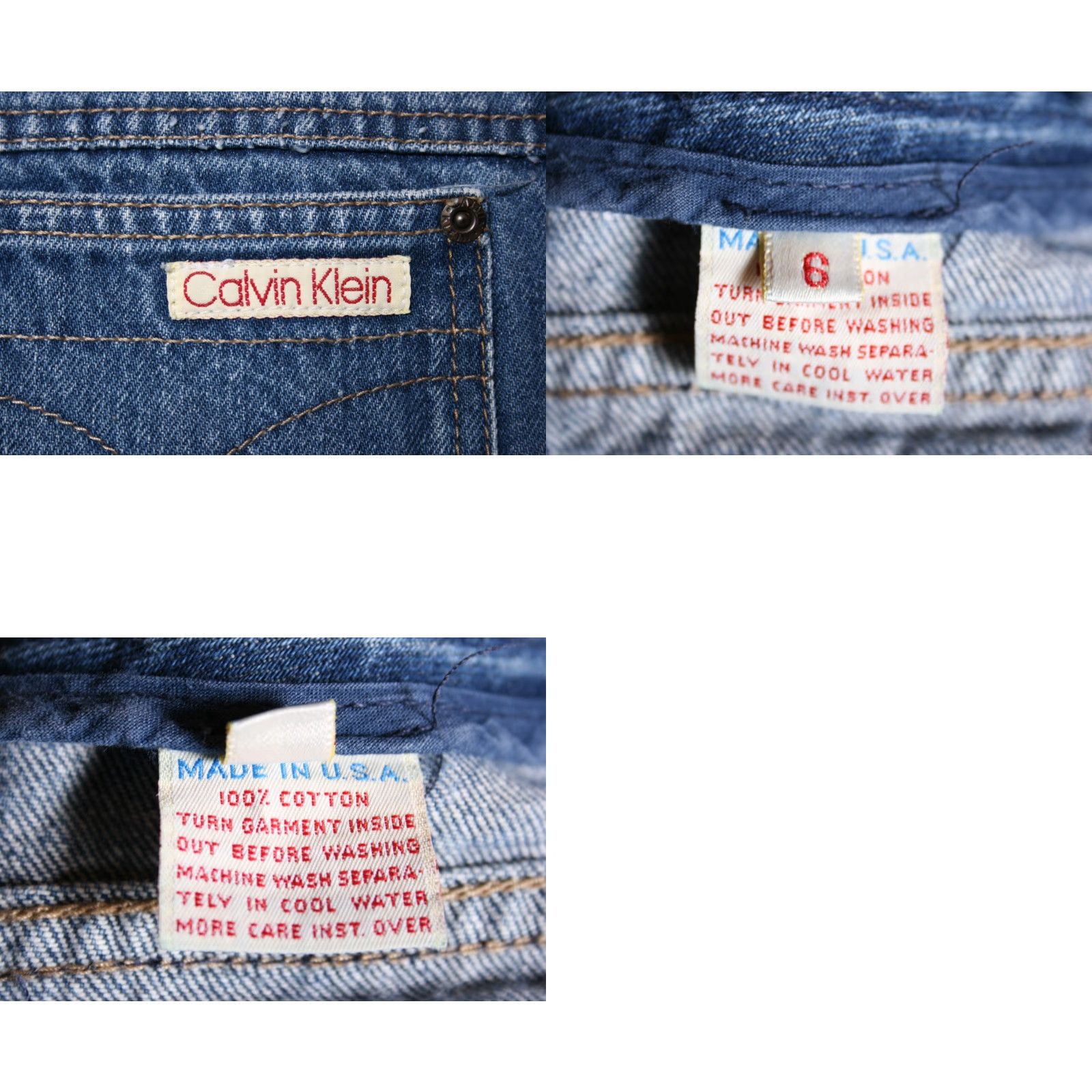Calvin Klein VINTAGE Calvin Klein Jeans Womens Cropped High Waisted Wide Straight Leg 23 27 Blue Denim Cotton 5-Pocket Size 40" / US 18 - 8 Thumbnail
