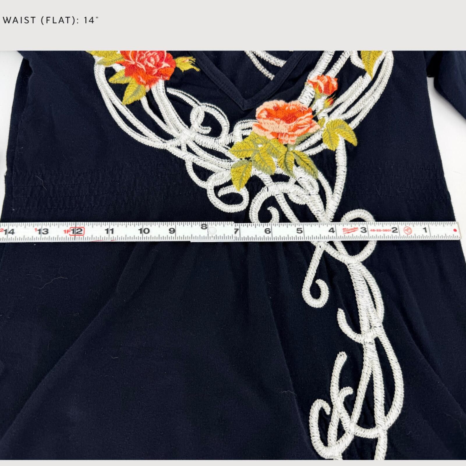 Other Johnny Was JWLA Bohemian Embroidered Mini Dress Black XS Size XS / US 0-2 / IT 36-38 - 8 Thumbnail