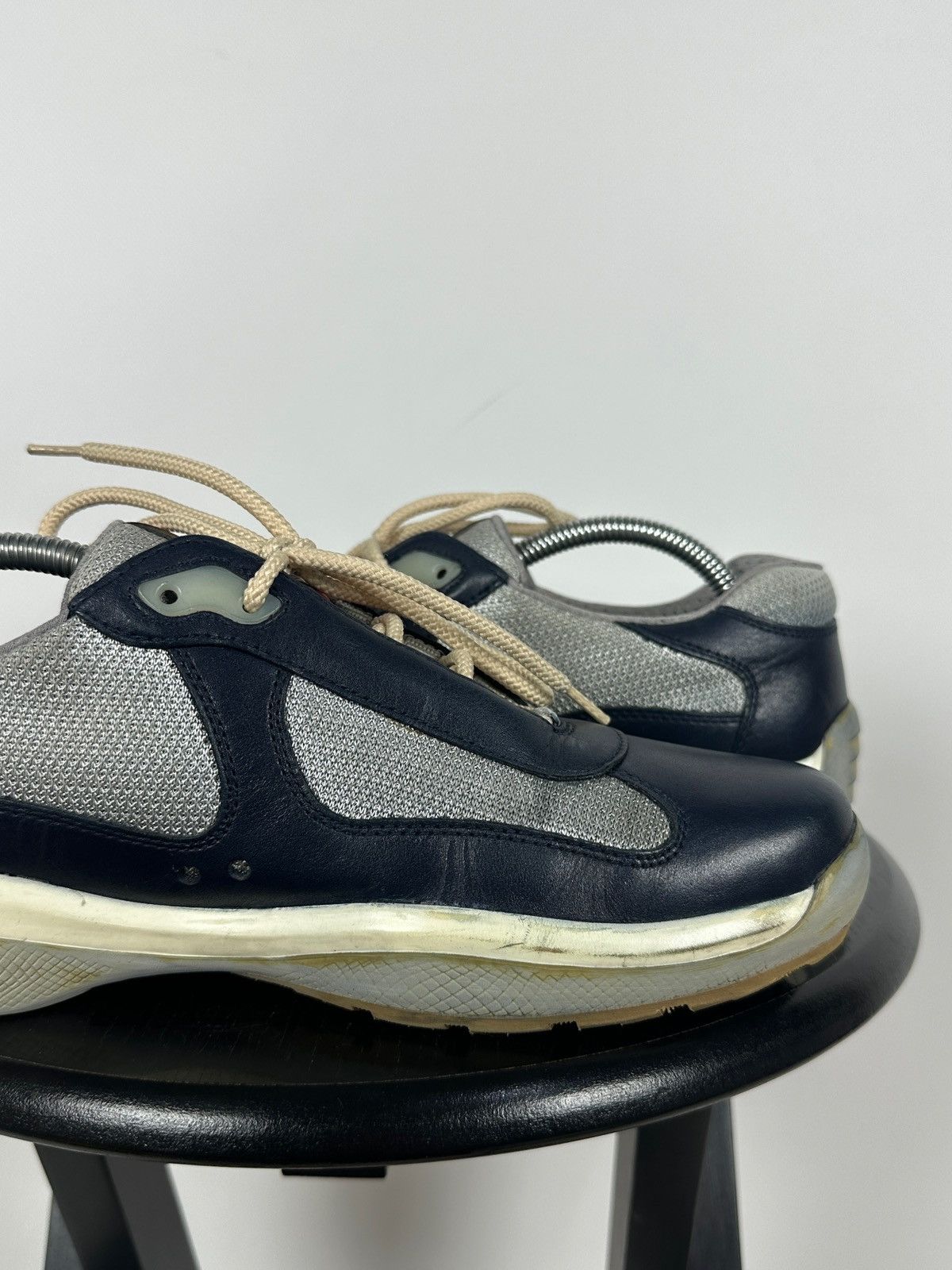 Prada Prada America’s Cup Navy Blue Leather Sneakers Size US 7.5 / EU 40-41 - 18 Thumbnail