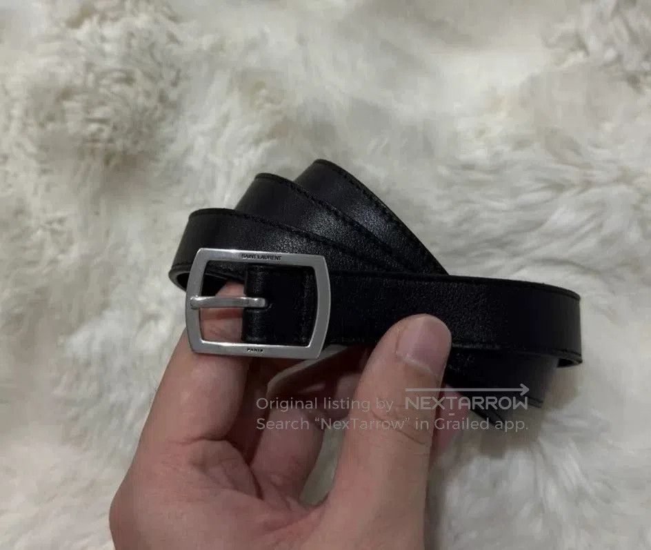 Yves Saint Laurent Saint Laurent YSL Black Silver Belt. Size ONE SIZE - 2 Thumbnail