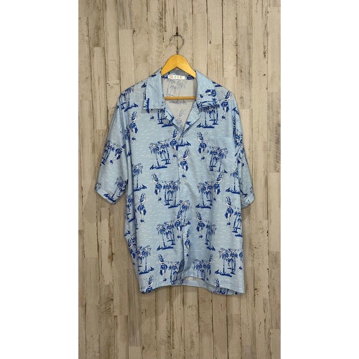 The Unbranded Brand 3XL Hawaiian Shirt Light Blue Tropical Print Hula Dancers Size US XXL / EU 58 / 5 - 2 Thumbnail