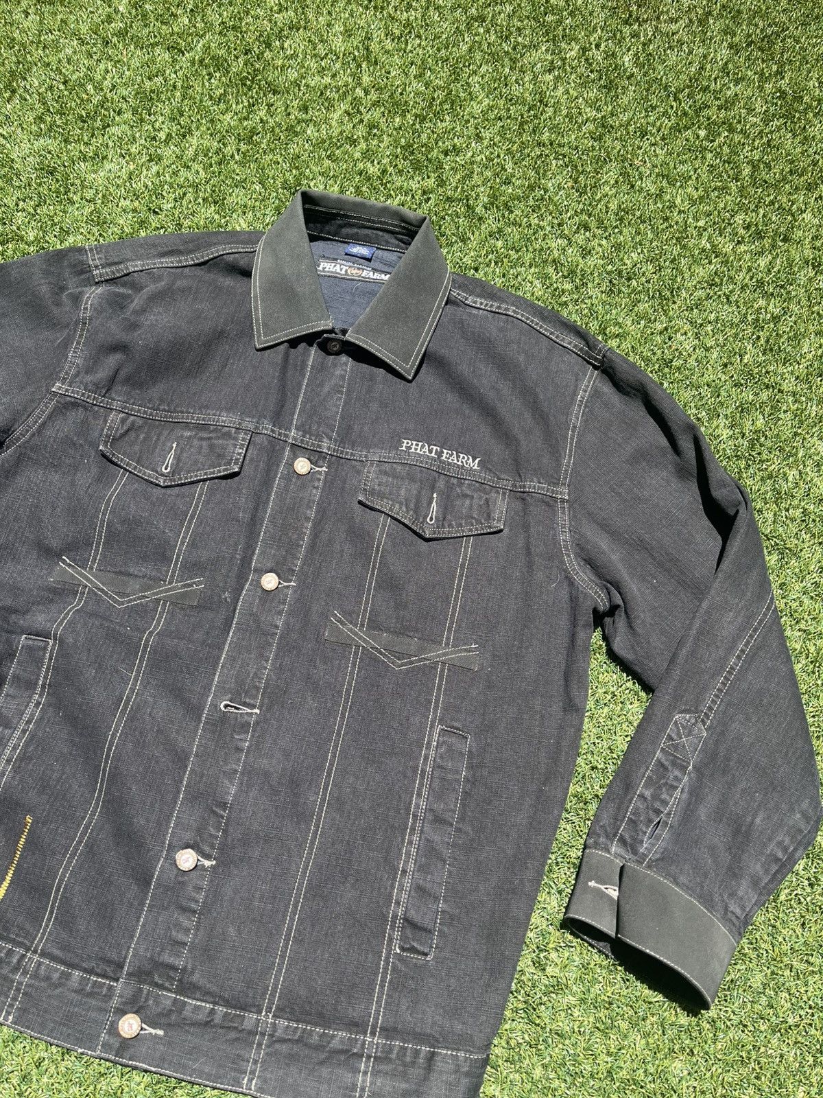 Phat Farm × Vintage VTG 00’s / Y2K Phat Farm Denim Mens Jacket Size US XL / EU 56 / 4 - 3 Thumbnail