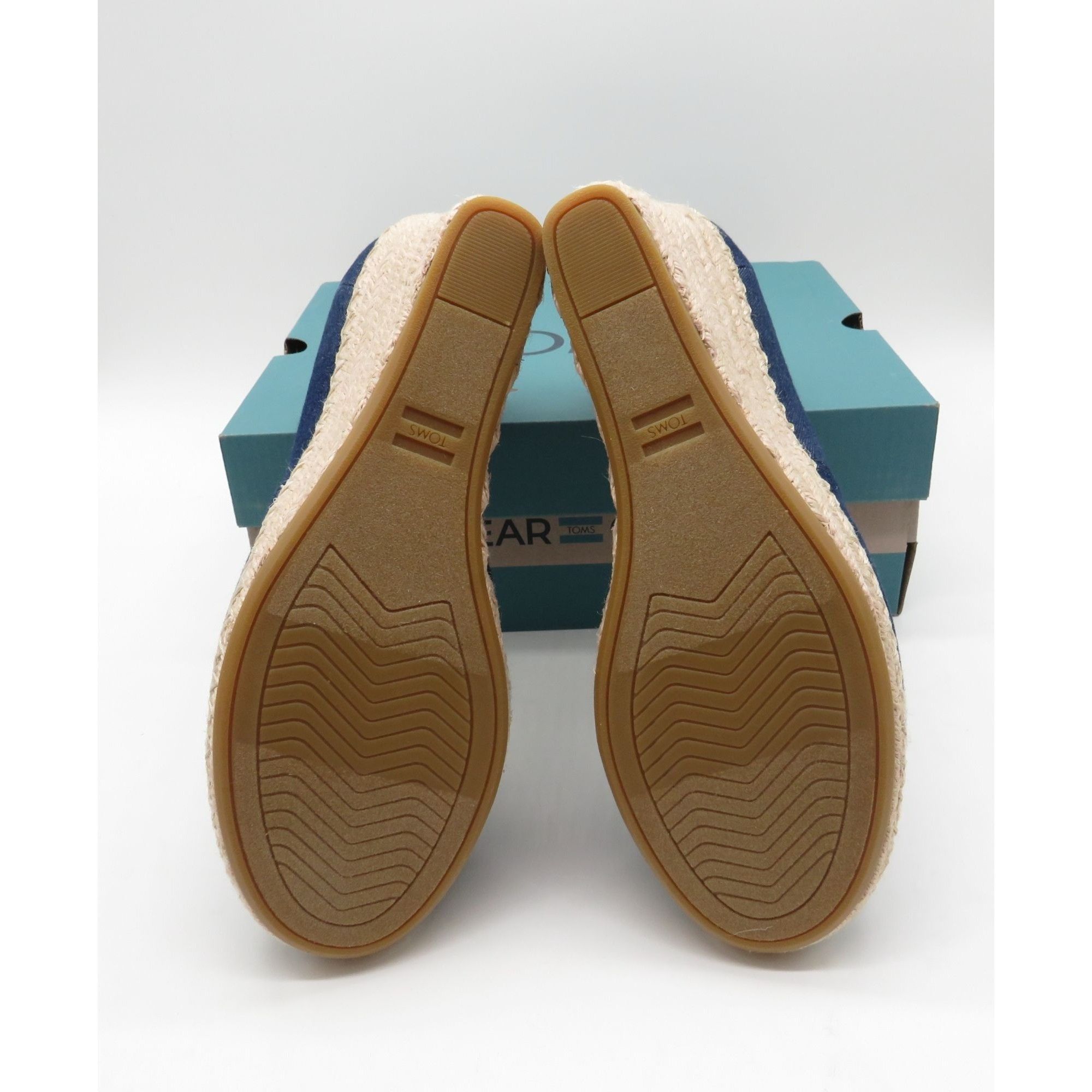 Toms Toms Michelle Navy Dark Denim Wedge Peep-Toe Shoes Size 7.5 Size US 7.5 / IT 37.5 - 8 Thumbnail
